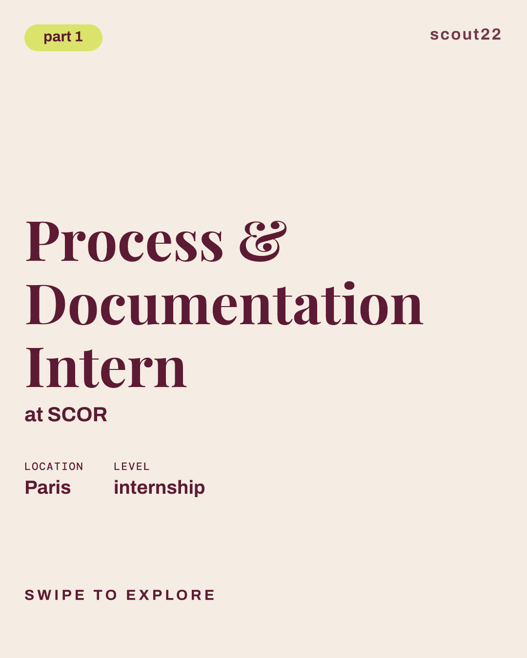 Process  & Documentation Intern at SCOR