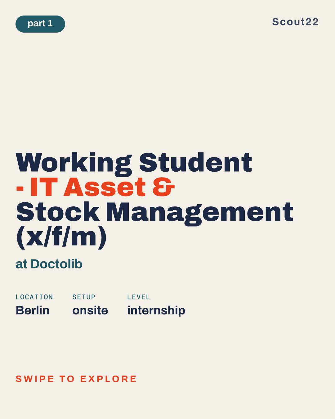 Working Student - IT Asset & Stock Management (x/f/m) at Doctolib