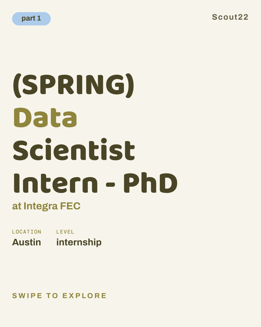 (SPRING) Data Scientist Intern - PhD at Integra FEC