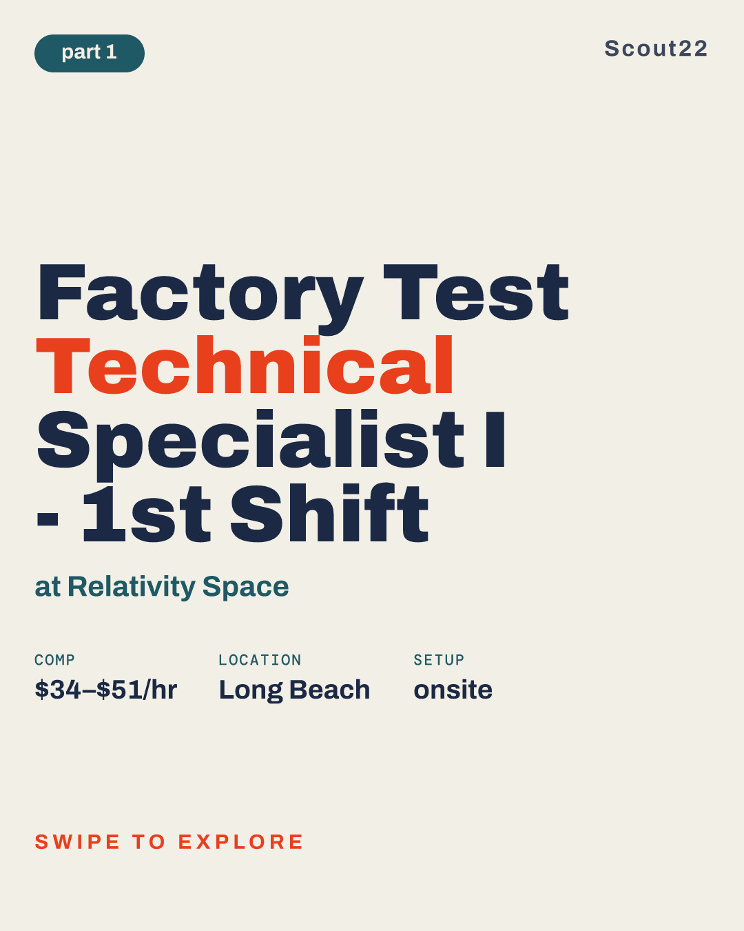 Factory Test Technical Specialist I - 1st Shift at Relativity Space