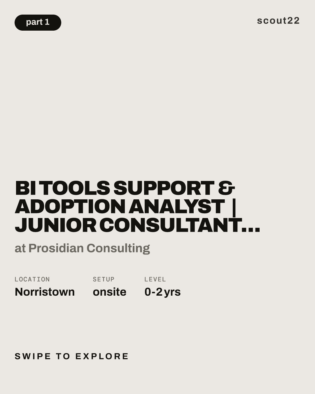 BI Tools Support & Adoption Analyst | Junior Consultant [NCDPC0024023] at Prosidian Consulting