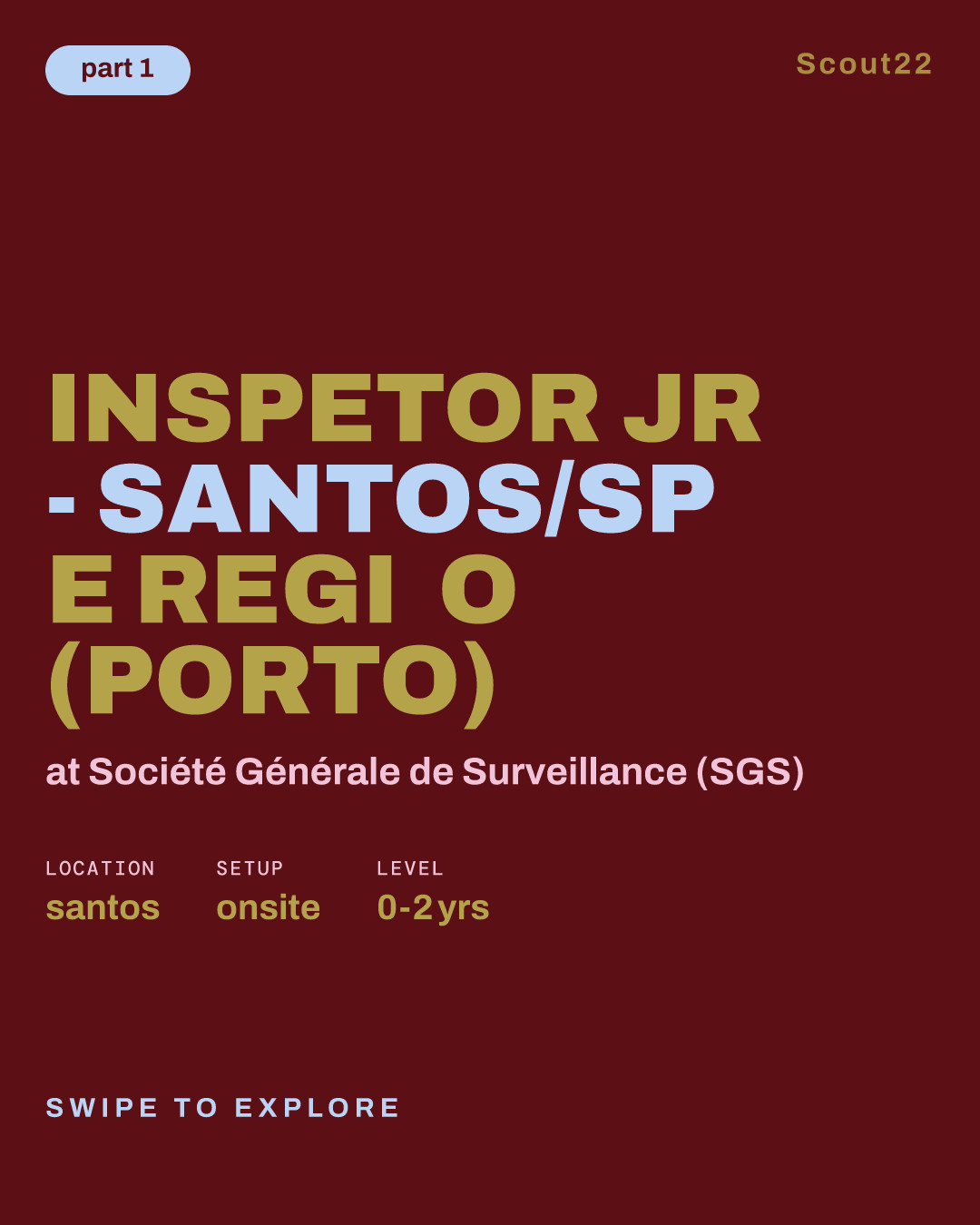 INSPETOR JR - SANTOS/SP e Região  (Porto) at Société Générale de Surveillance (SGS)