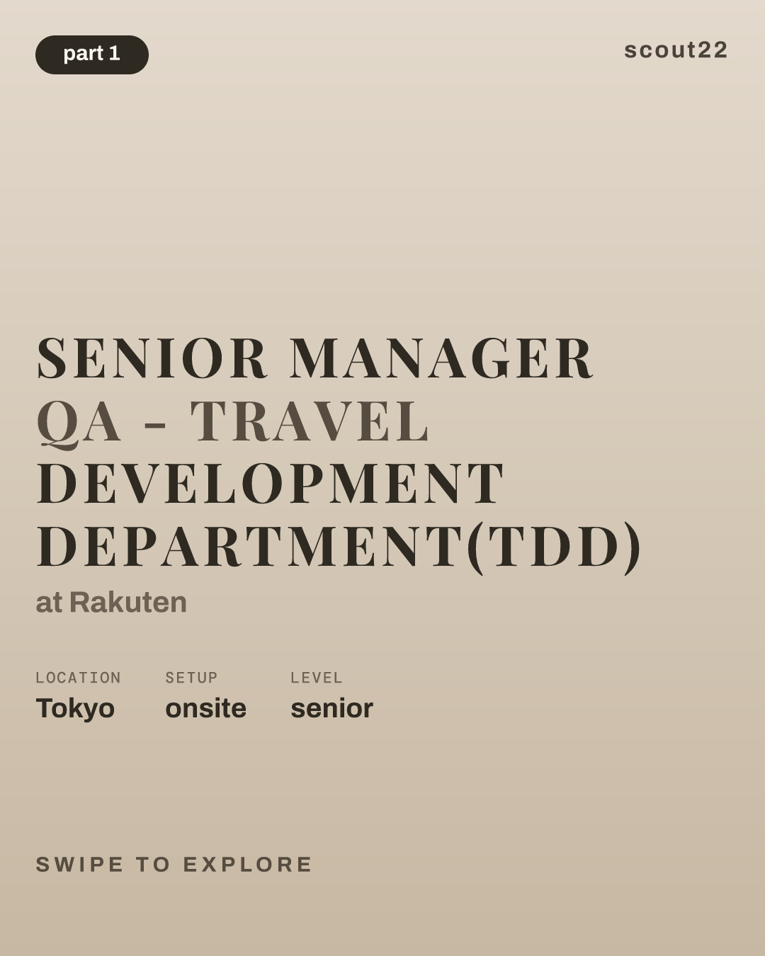 Senior Manager QA - Travel Development Department(TDD) at Rakuten
