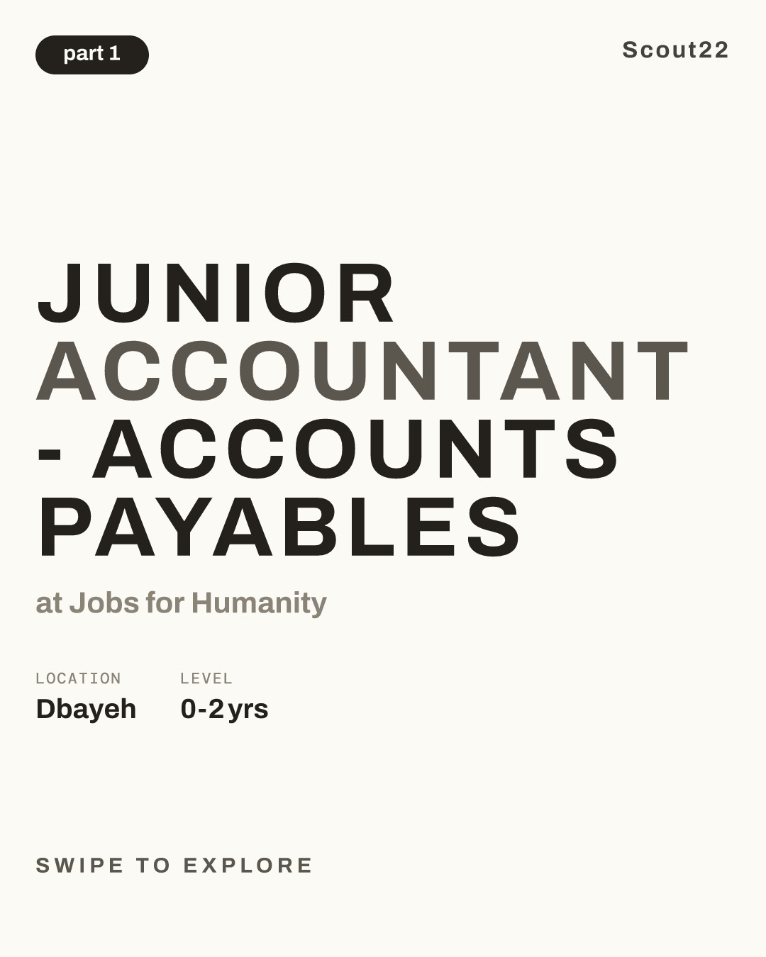 Junior Accountant - Accounts Payables at Jobs for Humanity
