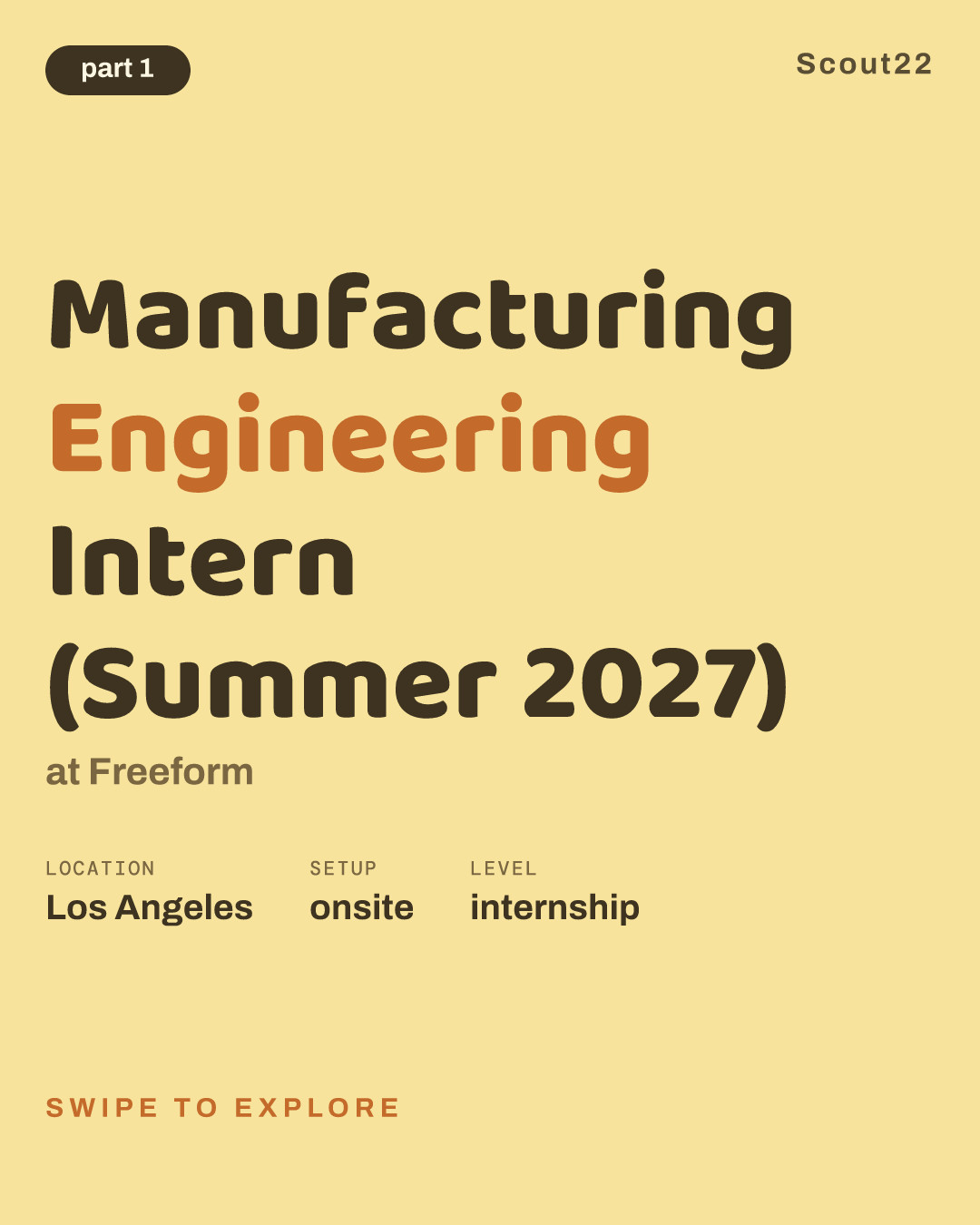 Manufacturing Engineering Intern (Summer 2027) at Freeform