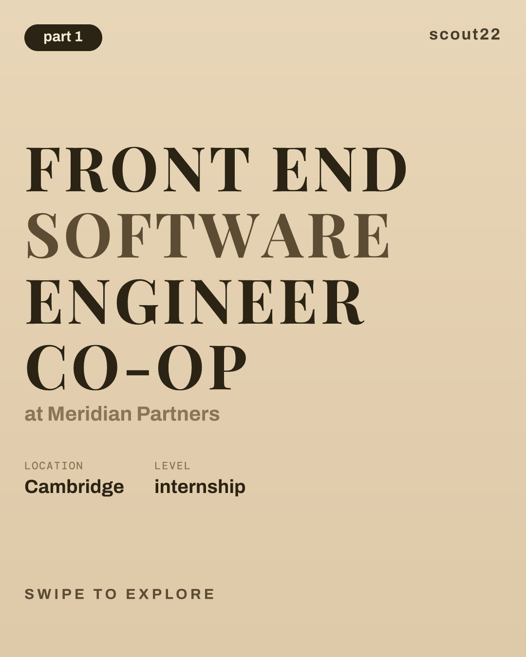 Front End Software Engineer Co-op at Meridian Partners