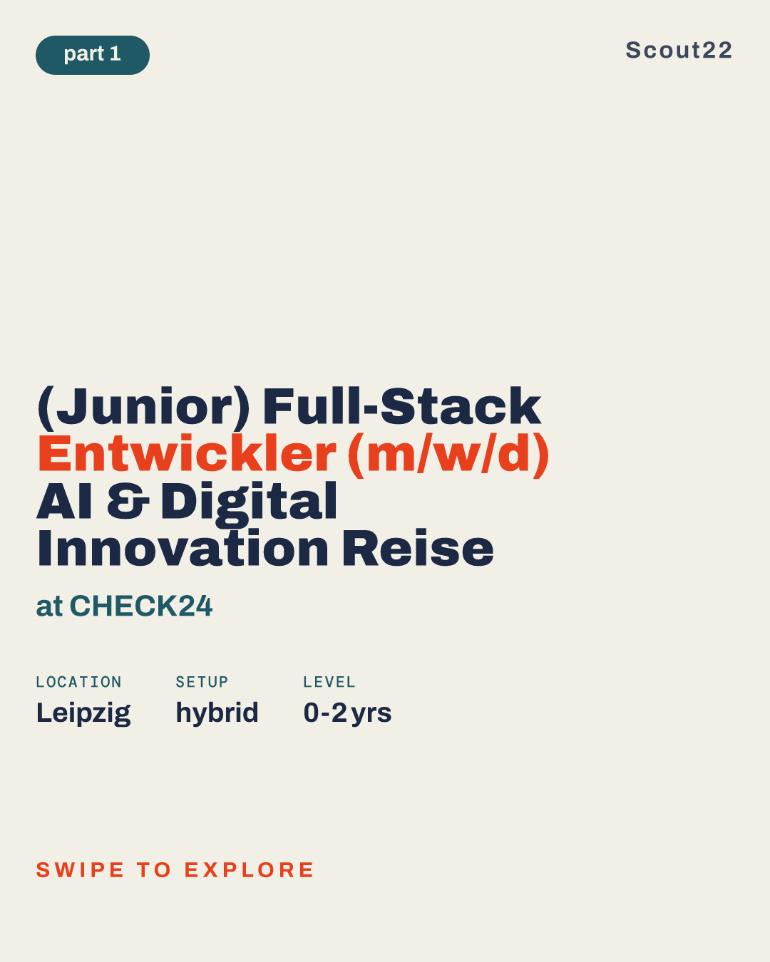 (Junior) Full-Stack Entwickler (m/w/d) AI & Digital Innovation Reise at CHECK24