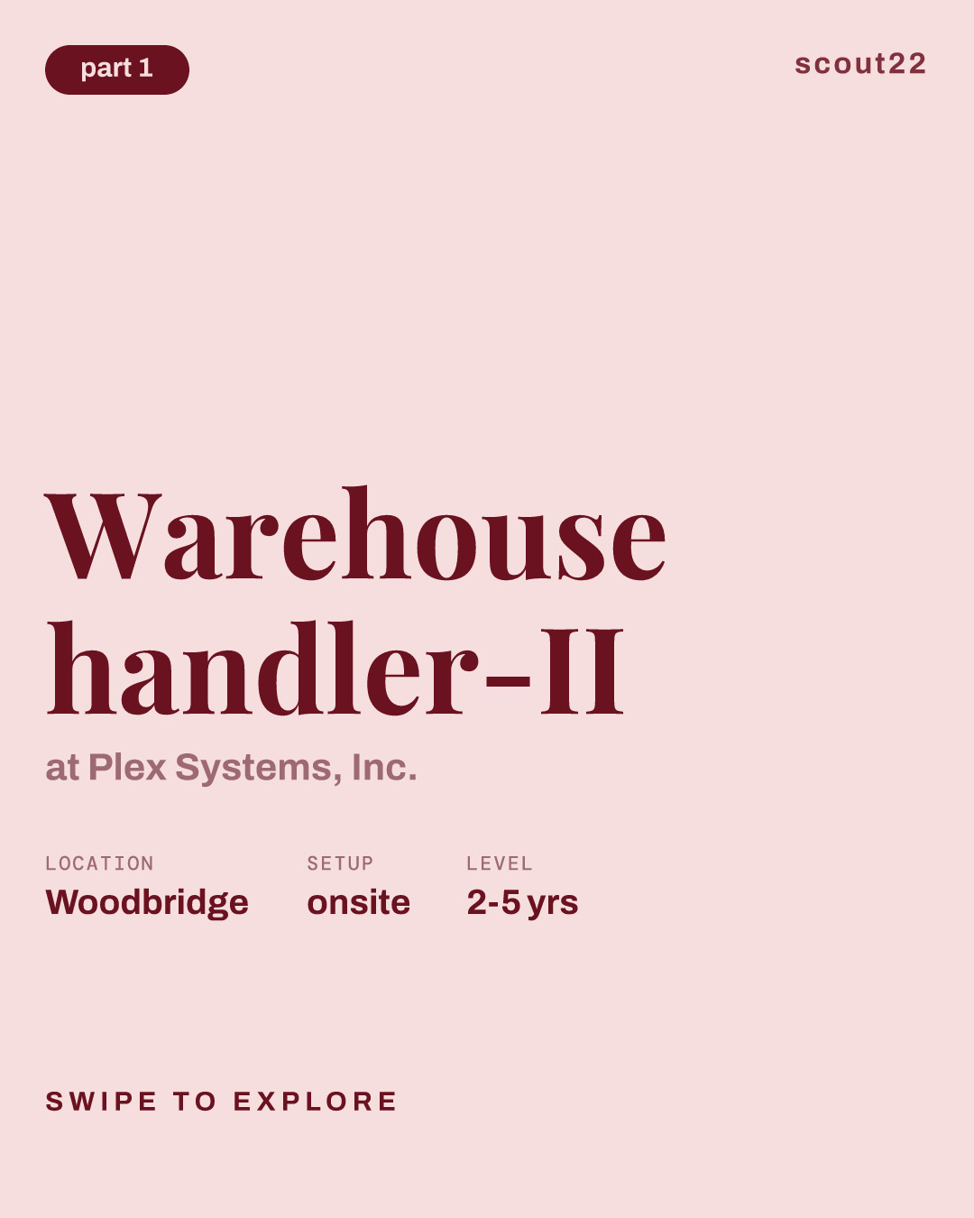 Warehouse handler-II at Plex Systems, Inc.