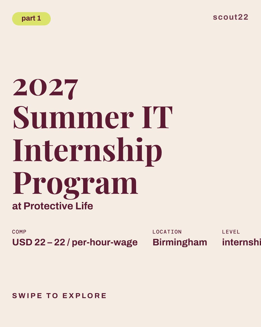 2027 Summer IT Internship Program at Protective Life