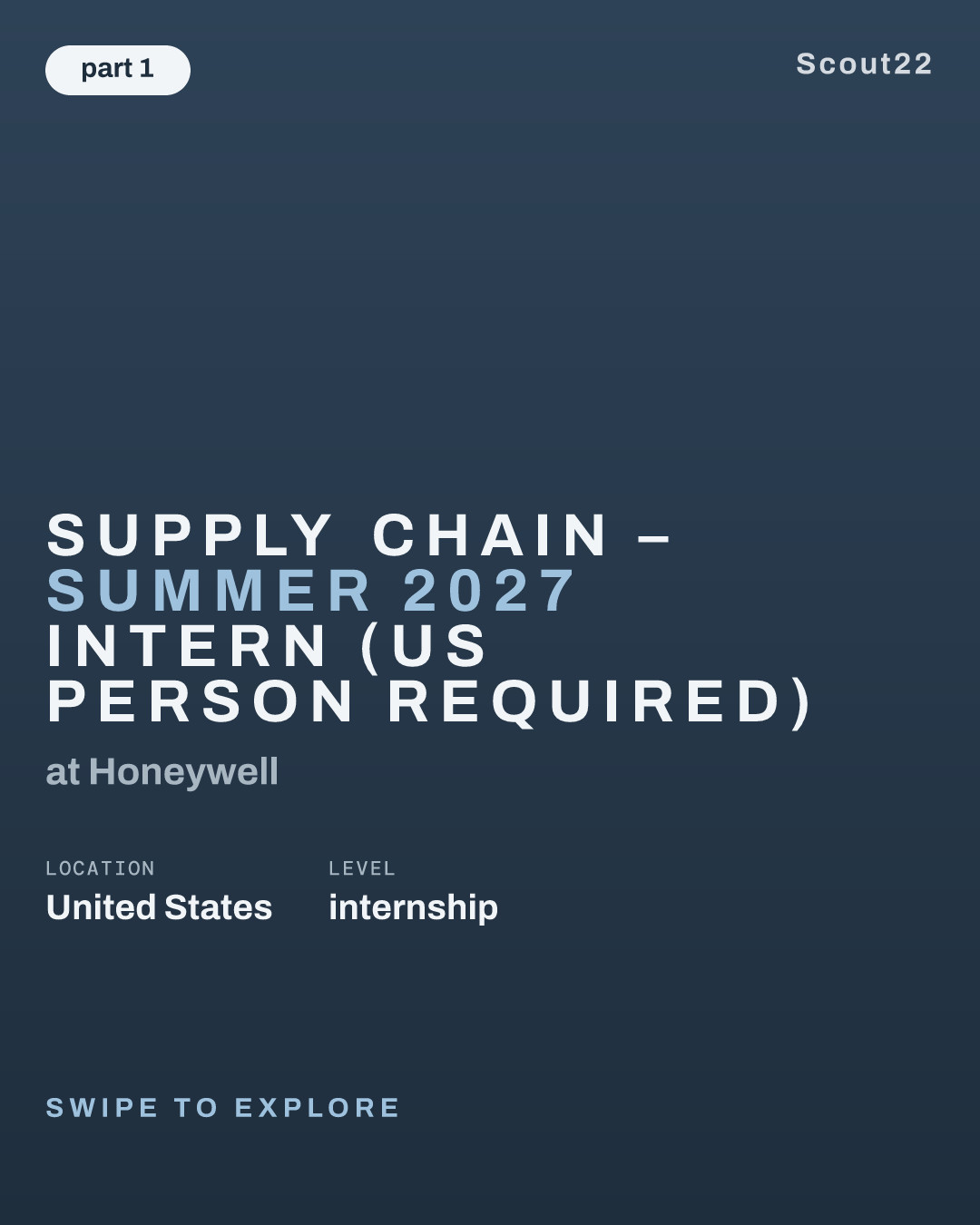 Supply Chain – Summer 2027 Intern (US Person Required) at Honeywell