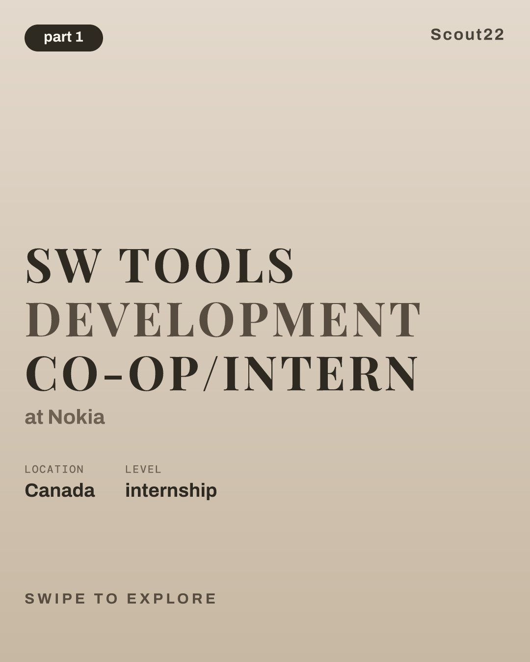 SW Tools Development Co-op/Intern at Nokia