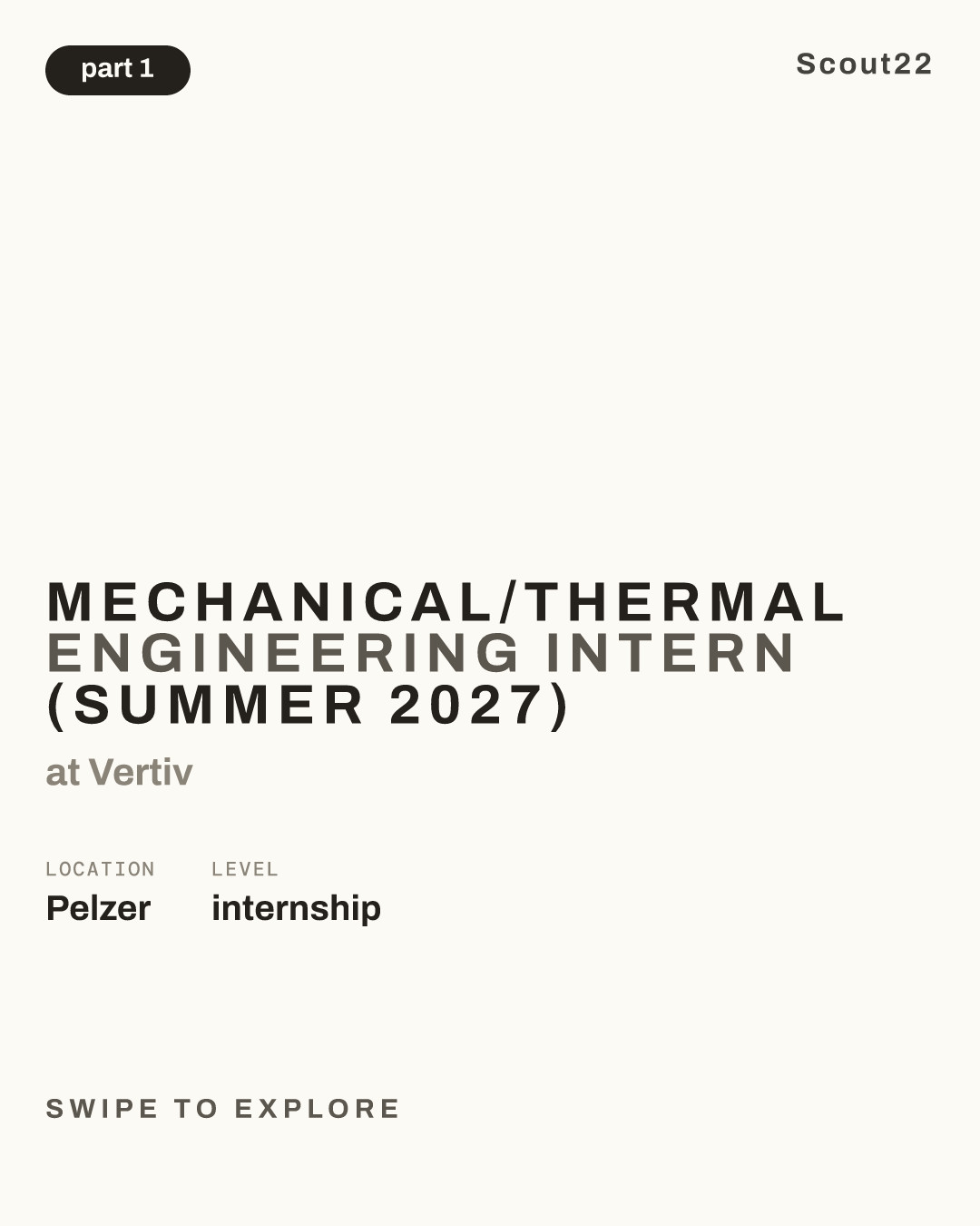 Mechanical/Thermal Engineering Intern (Summer 2027) at Vertiv