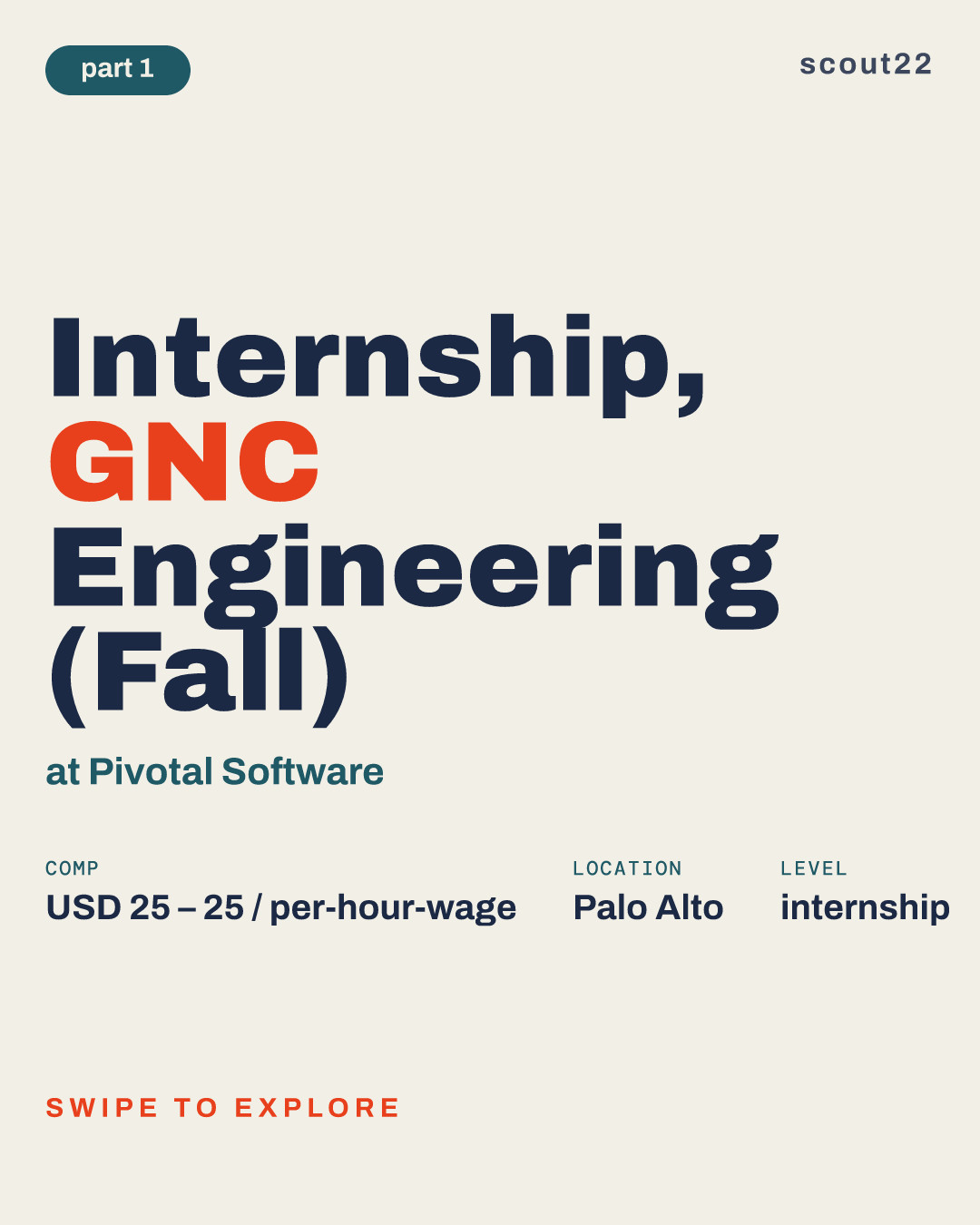 Internship, GNC Engineering (Fall) at Pivotal Software