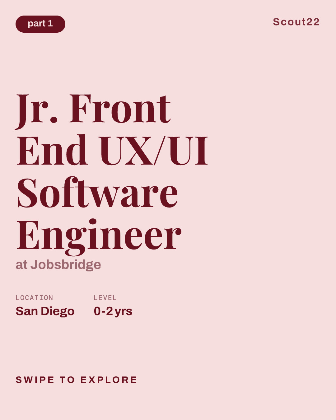 Jr. Front End UX/UI Software Engineer at Jobsbridge
