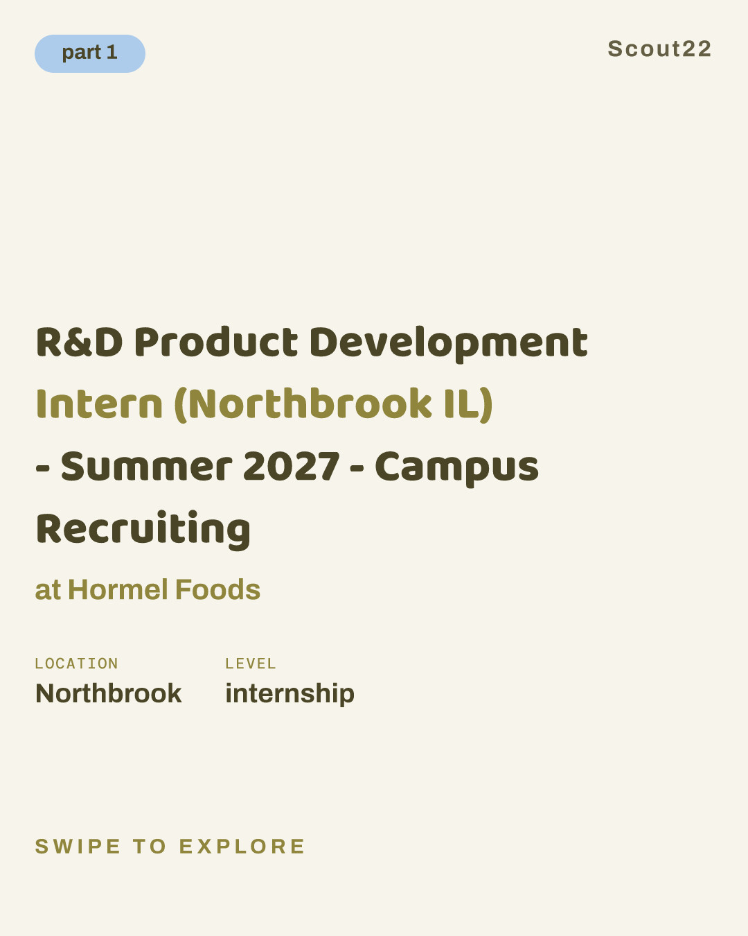 R&D Product Development Intern (Northbrook IL) - Summer 2027 - Campus Recruiting at Hormel Foods
