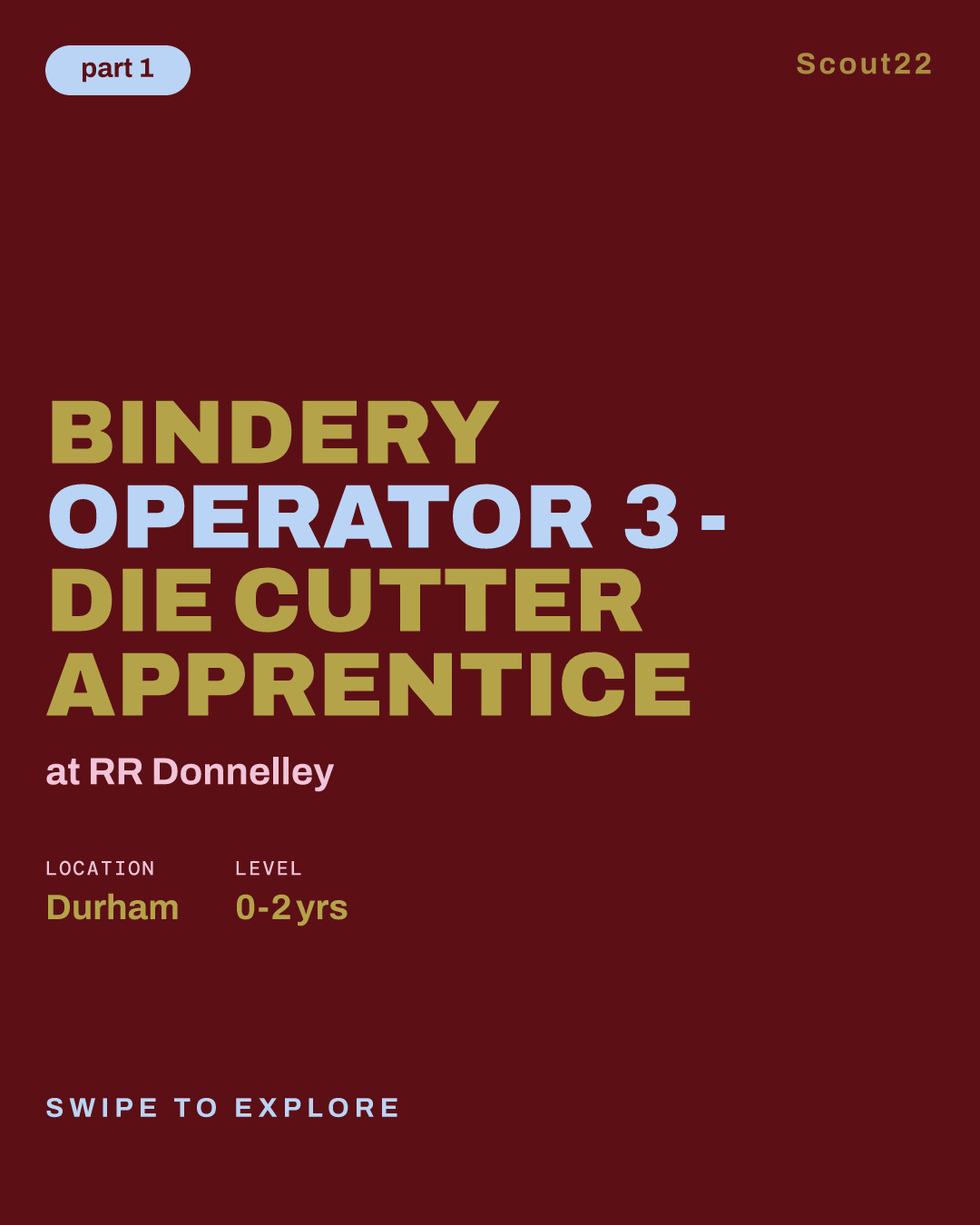 Bindery Operator 3 - Die Cutter Apprentice at RR Donnelley
