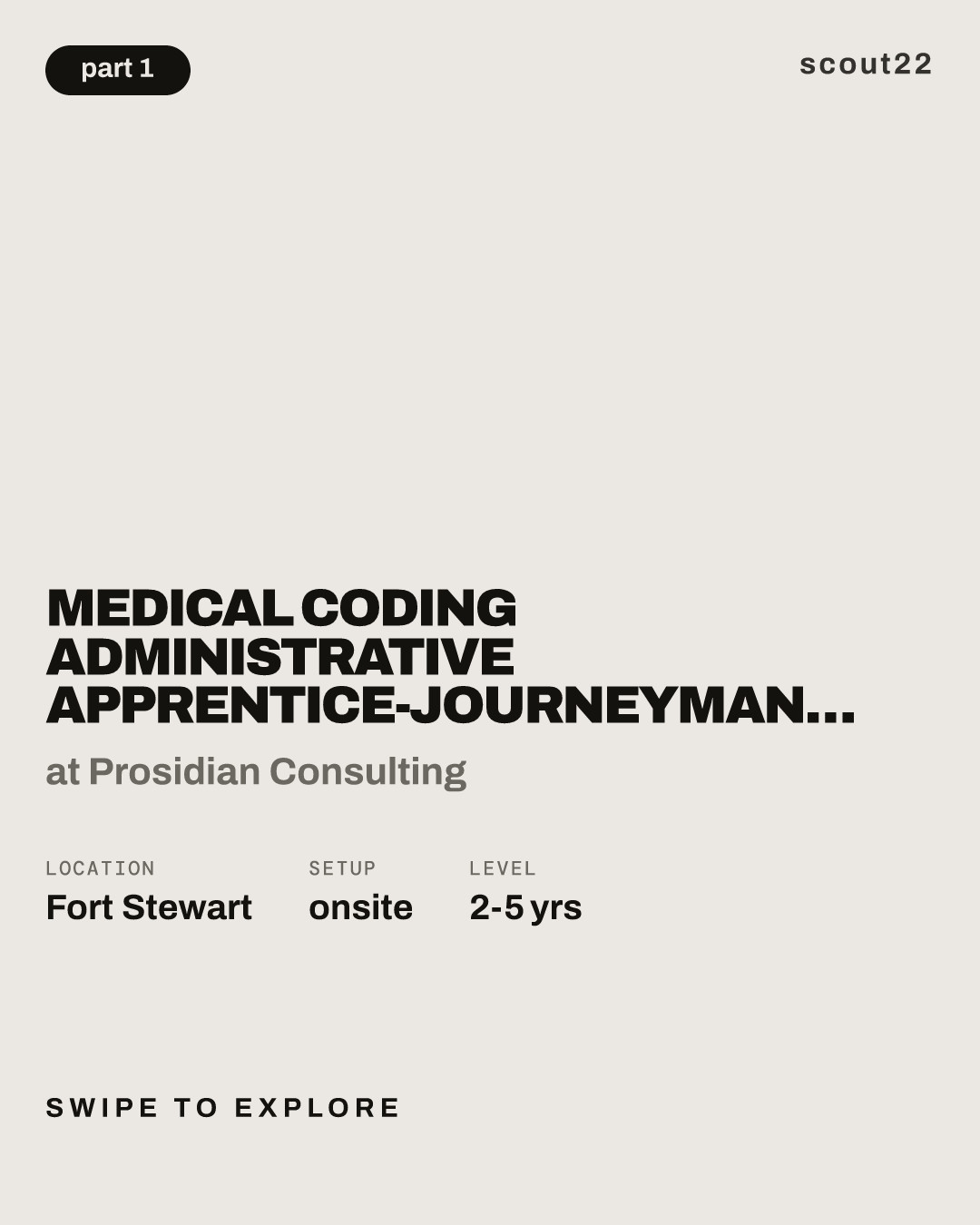Medical Coding Administrative Apprentice-Journeyman (Level I, Certified, Onsite) [PR0002B] at Prosidian Consulting