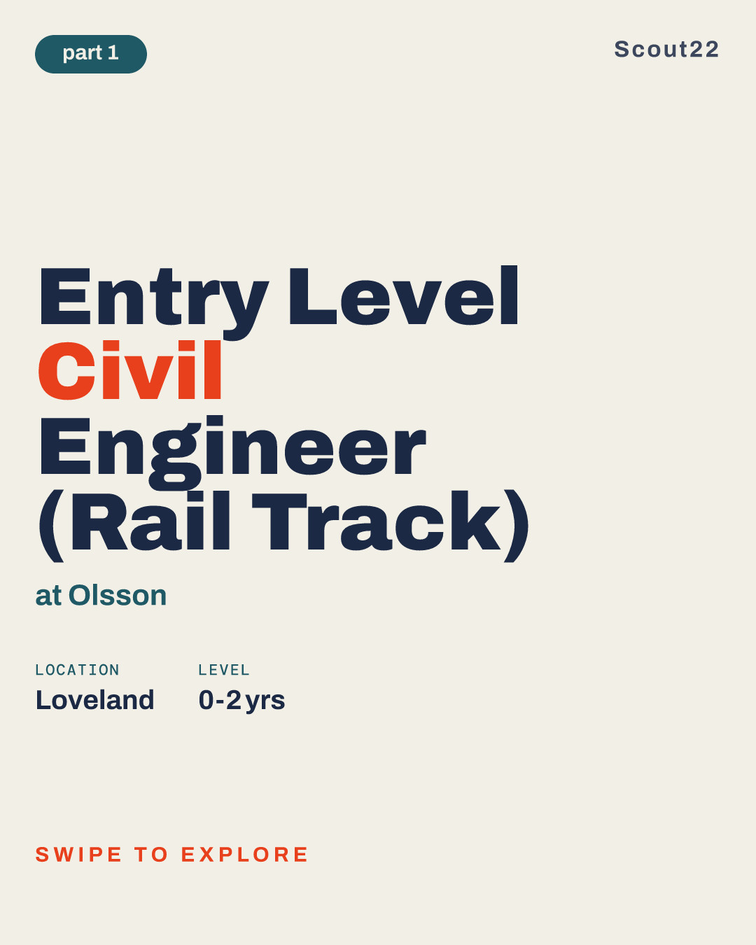 Entry Level Civil Engineer (Rail Track) at Olsson