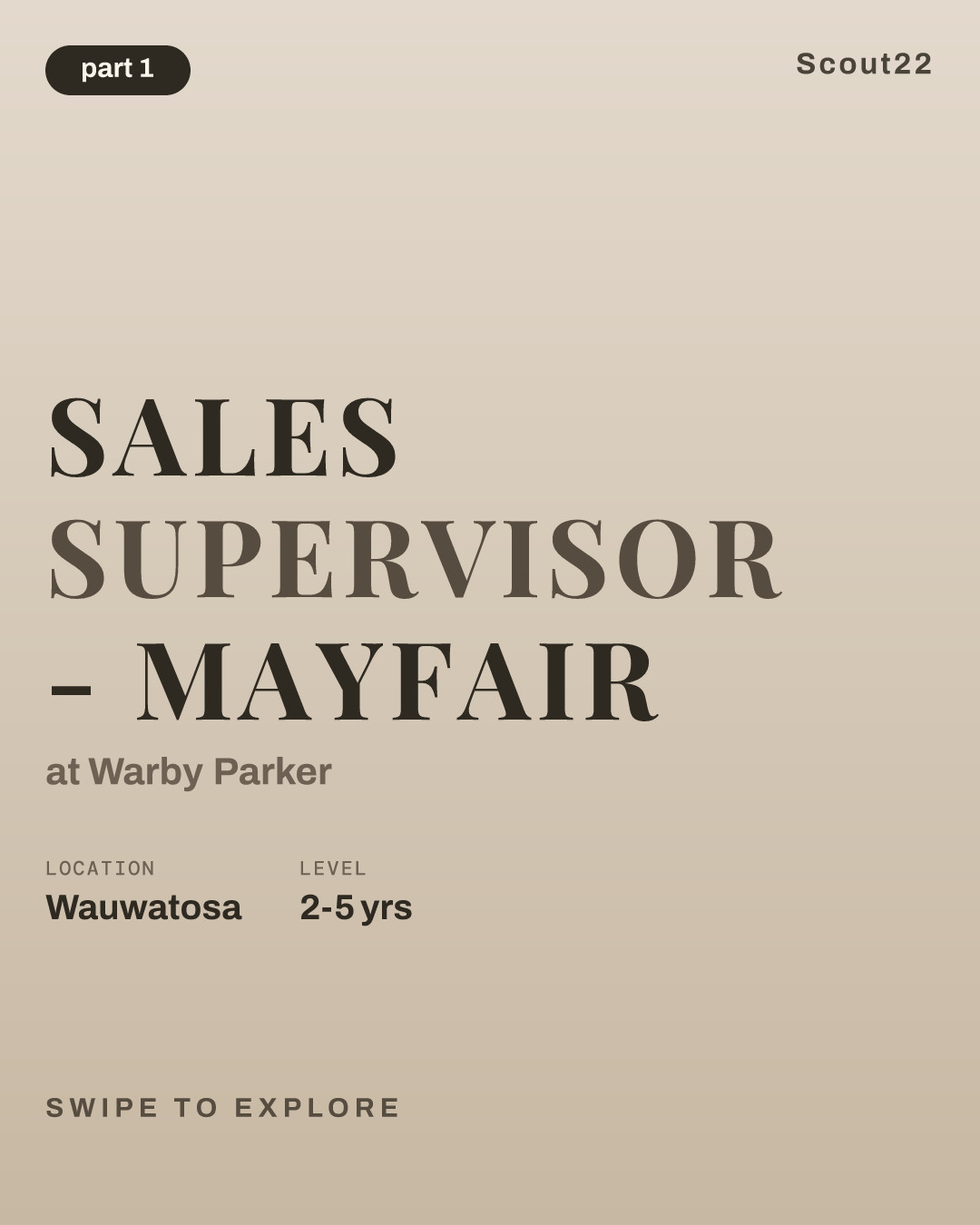 Sales Supervisor - Mayfair at Warby Parker