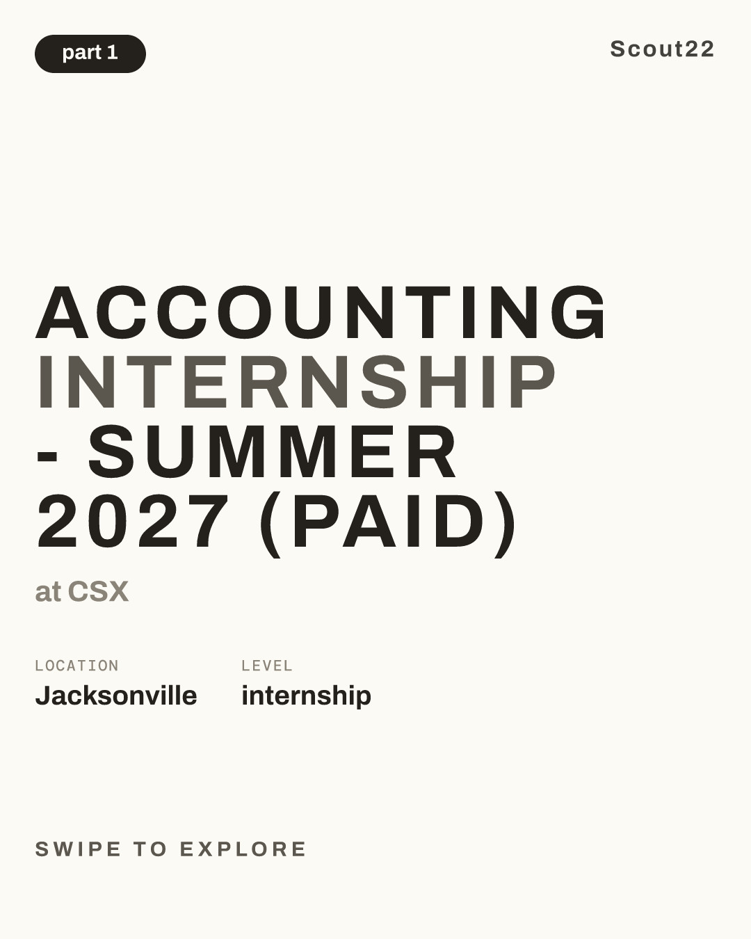 Accounting Internship - Summer 2027 (Paid) at CSX