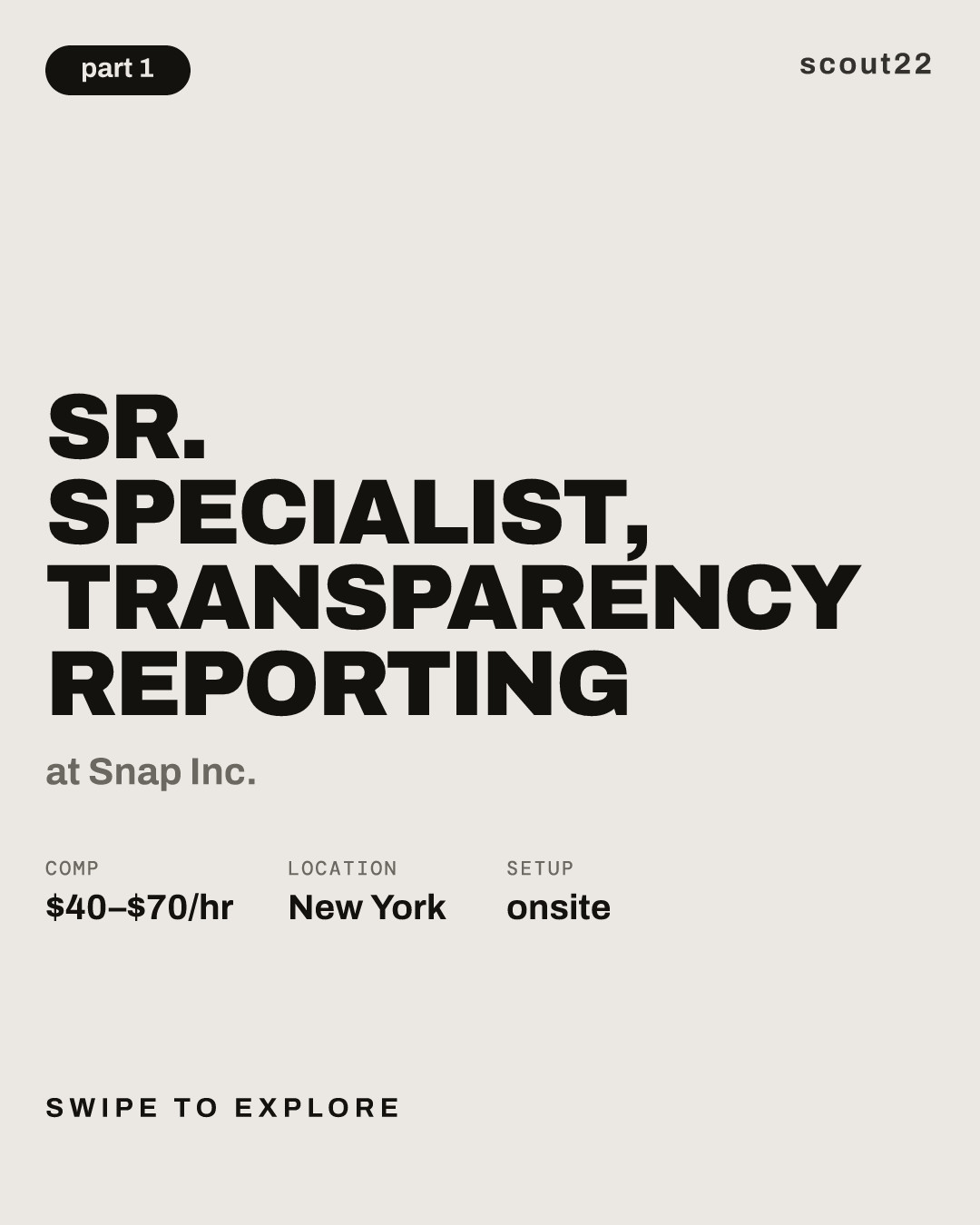 Sr. Specialist, Transparency Reporting at Snap Inc.