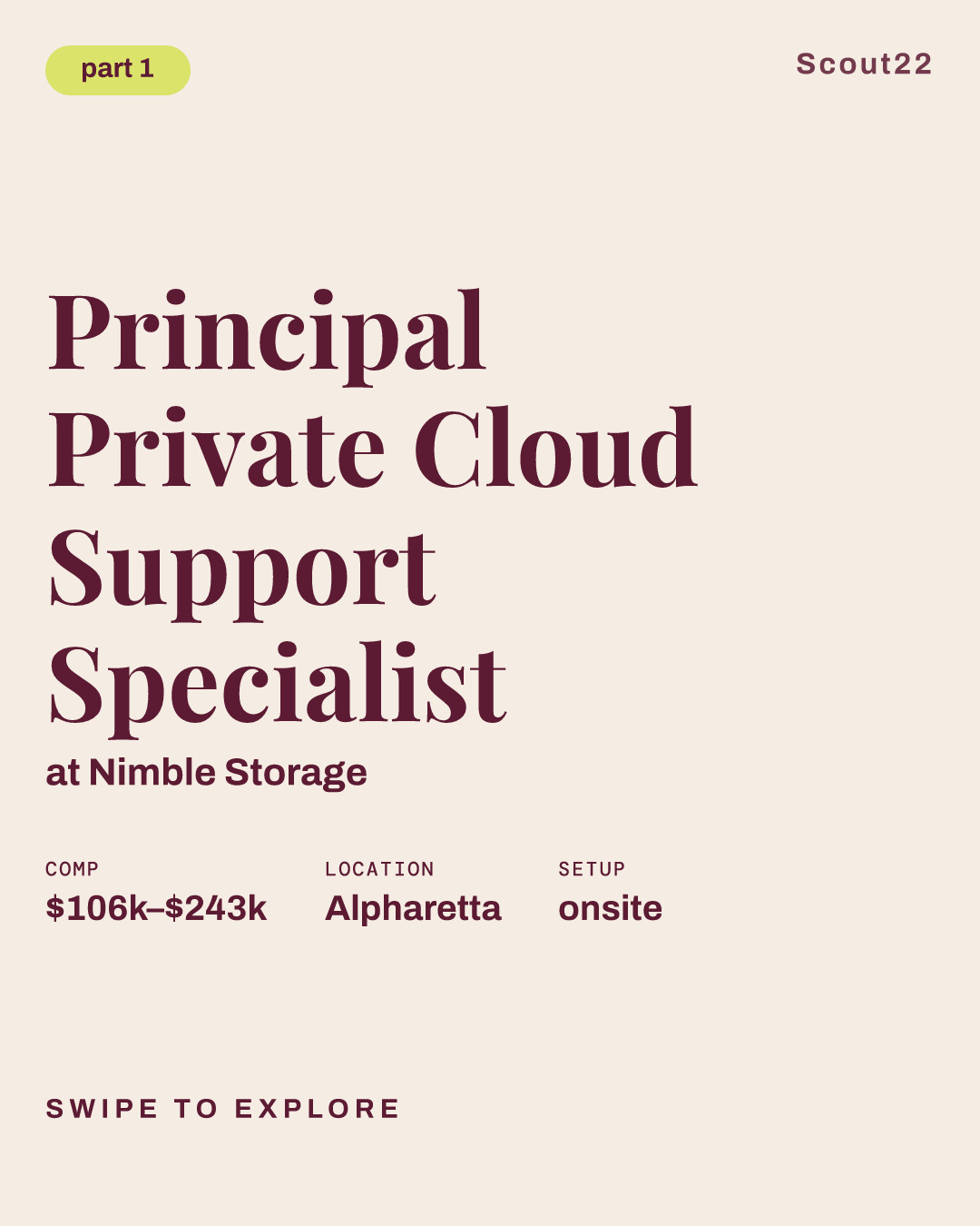 Principal Private Cloud Support Specialist at Nimble Storage