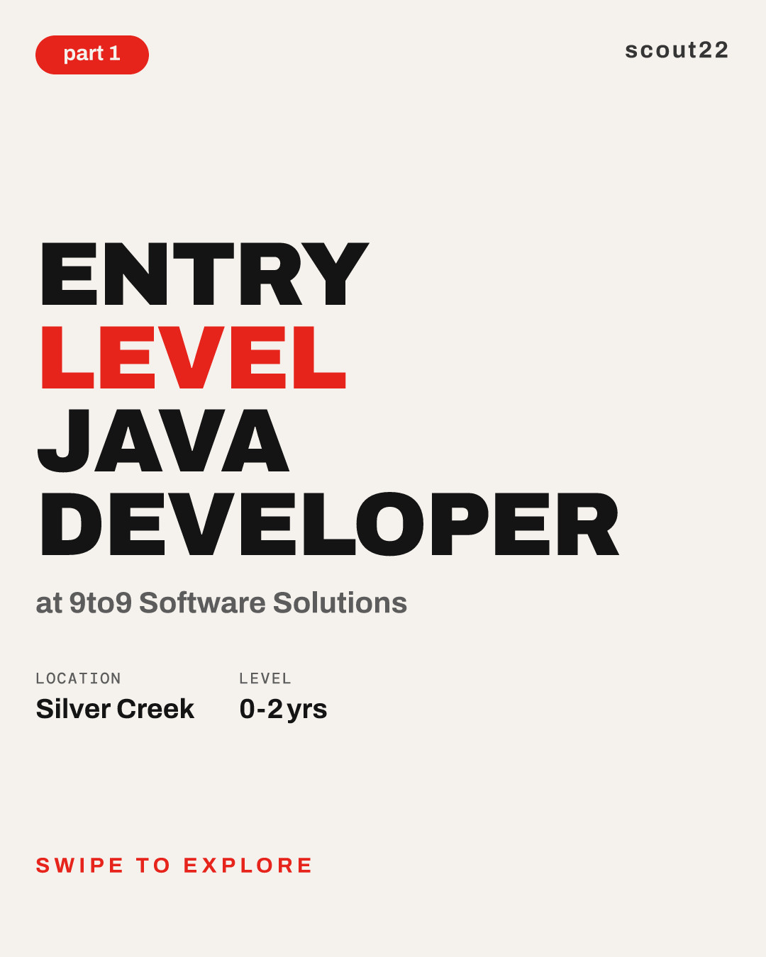 Entry Level Java Developer at 9to9 Software Solutions