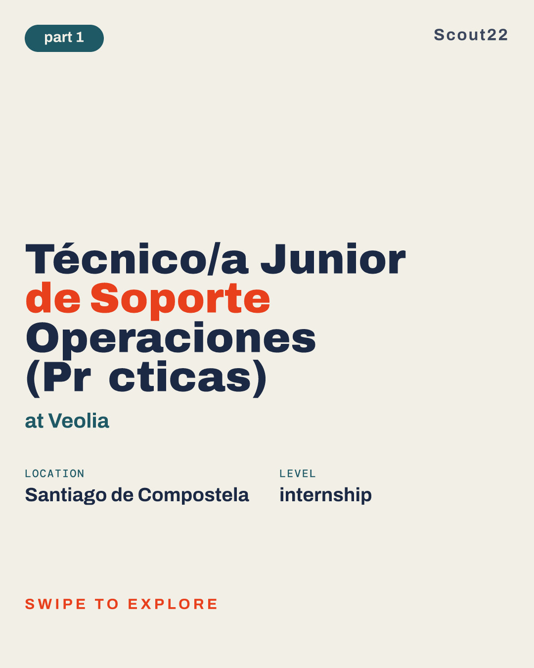 Técnico/a Junior de Soporte Operaciones (Prácticas) at Veolia