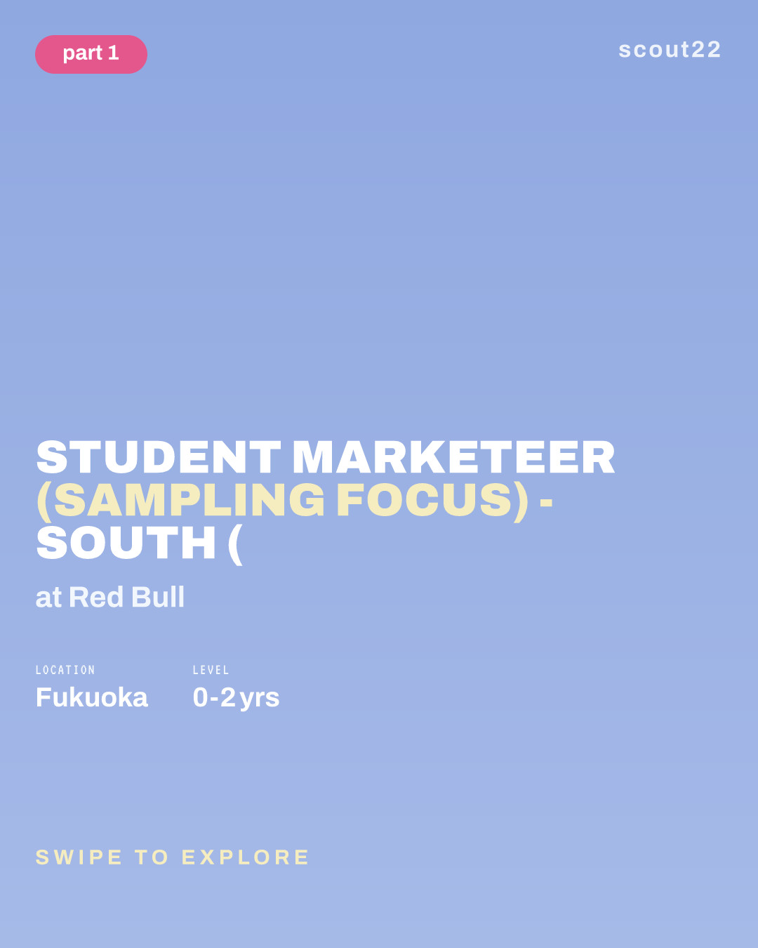 STUDENT MARKETEER (SAMPLING FOCUS) - SOUTH (広島・福岡・沖縄） at Red Bull