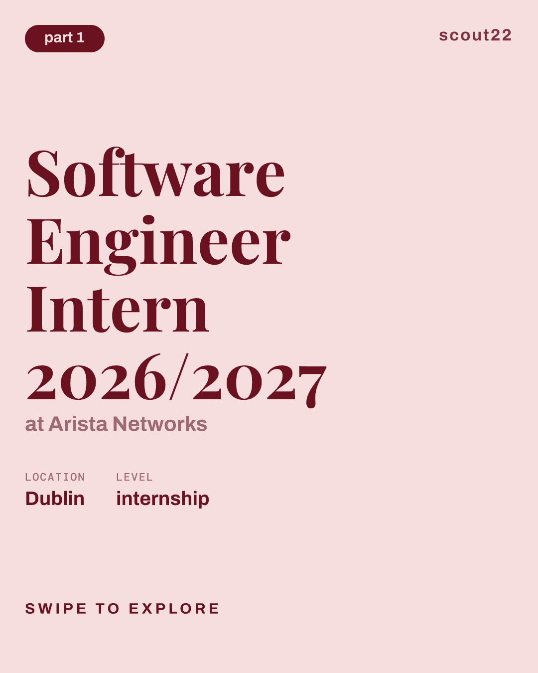 Software Engineer Intern 2026/2027 at Arista Networks