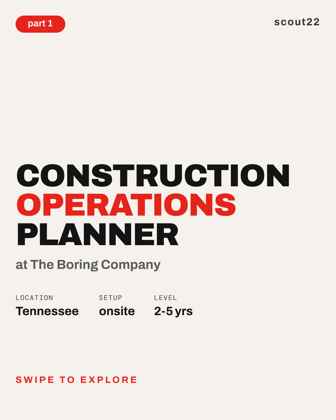 Construction Operations Planner at The Boring Company
