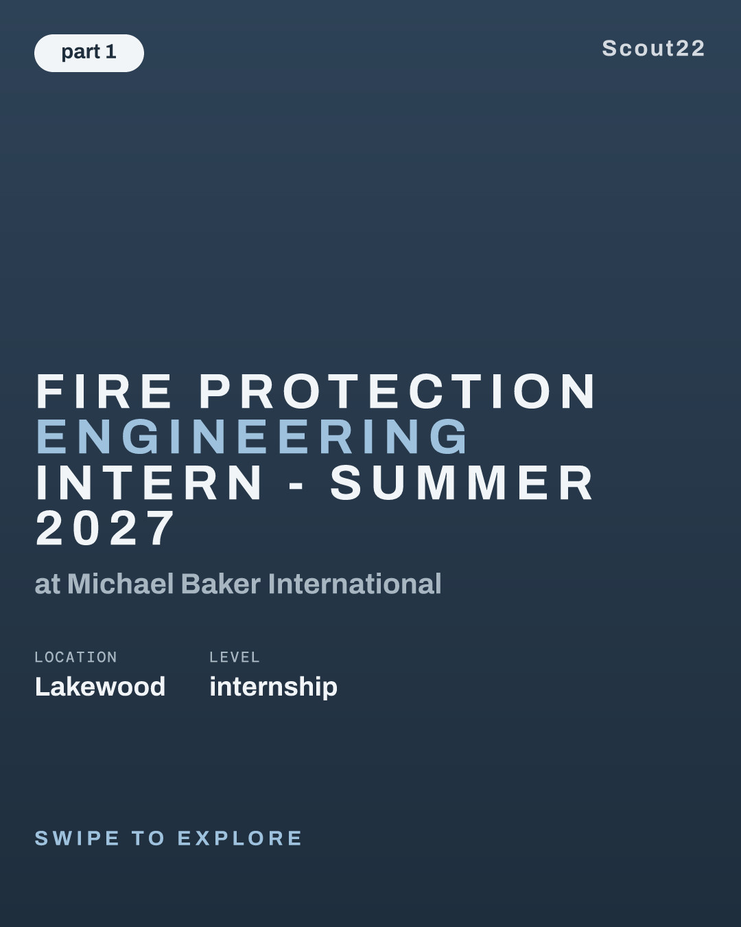 Fire Protection Engineering Intern - Summer 2027 at Michael Baker International