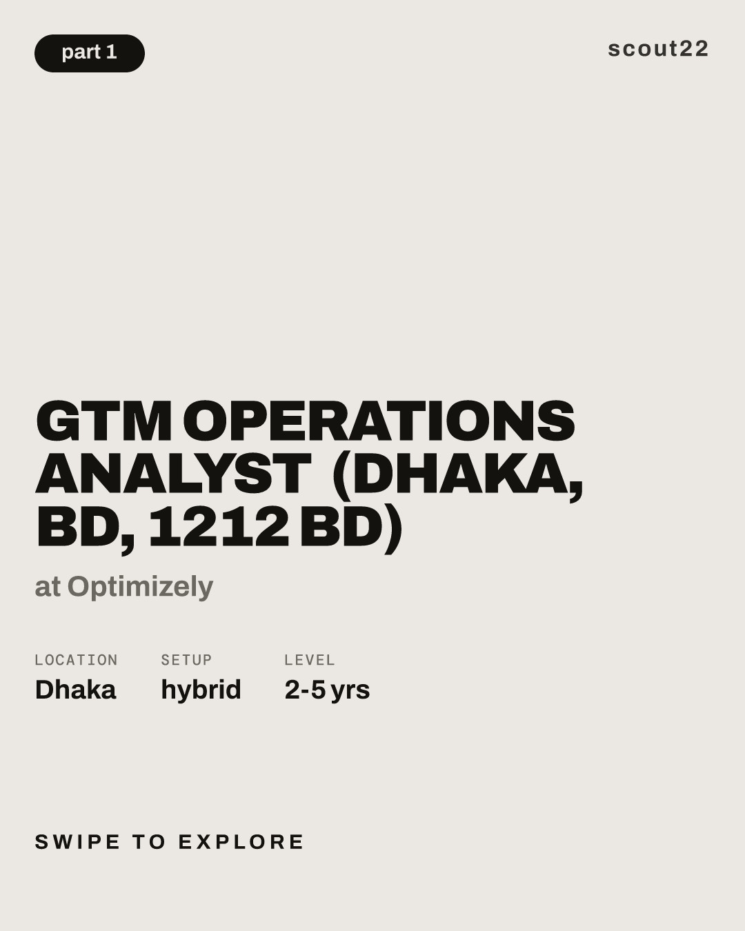 GTM Operations Analyst (Dhaka, BD, 1212 BD) at Optimizely