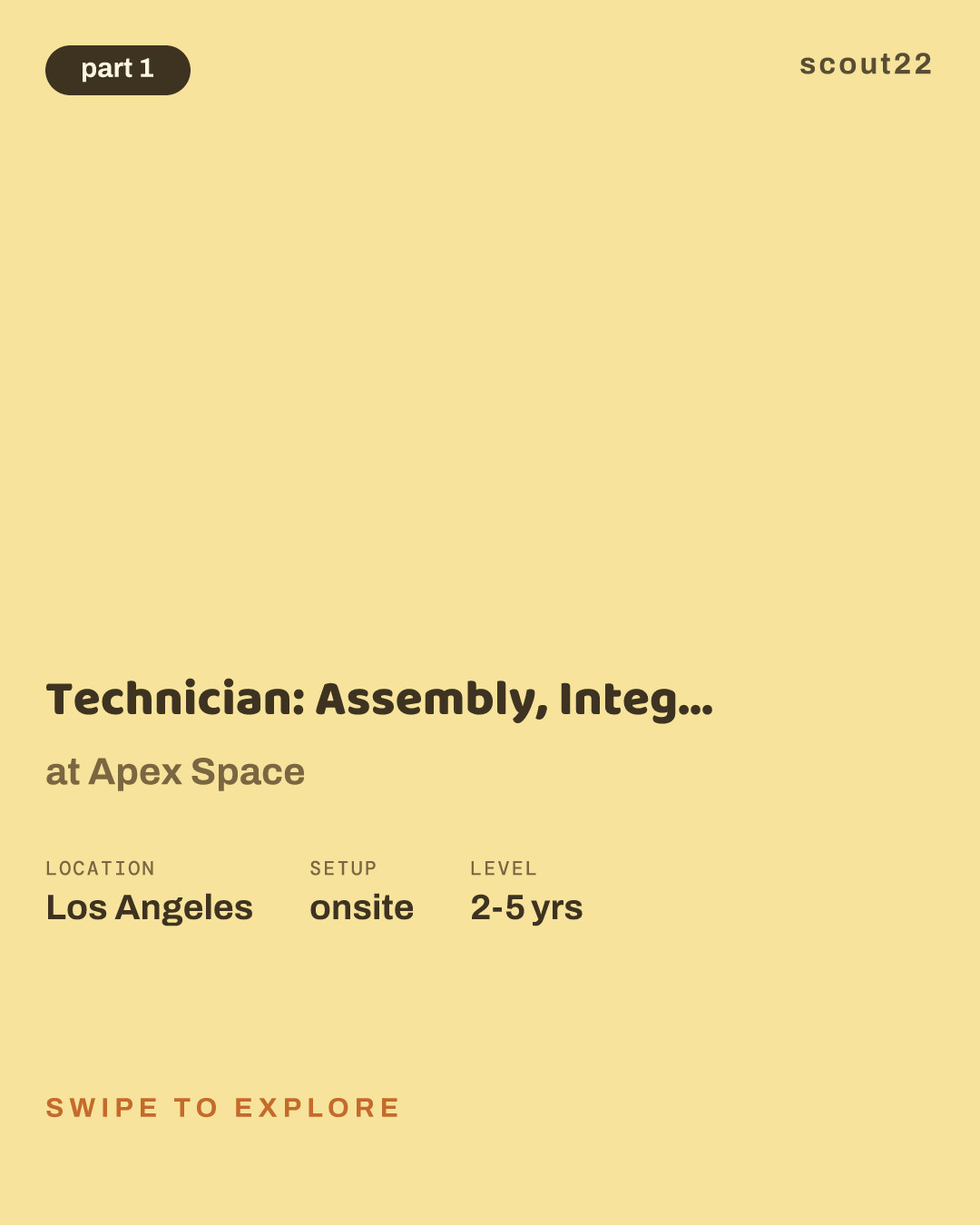 Technician: Assembly, Integration & Test (2nd Shift) at Apex Space