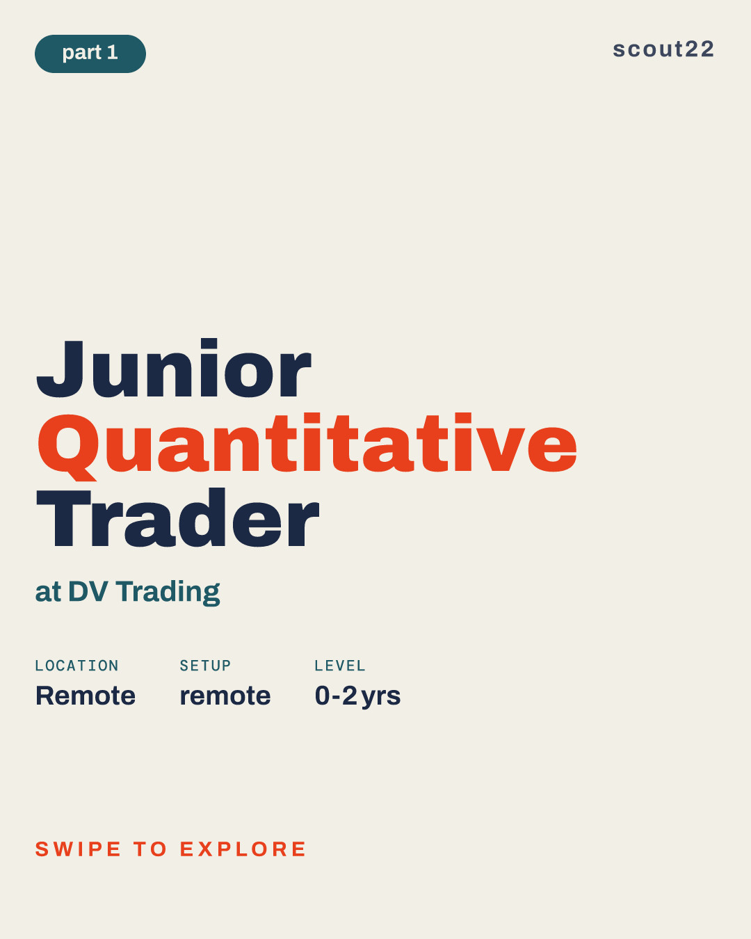 Junior Quantitative Trader at DV Trading