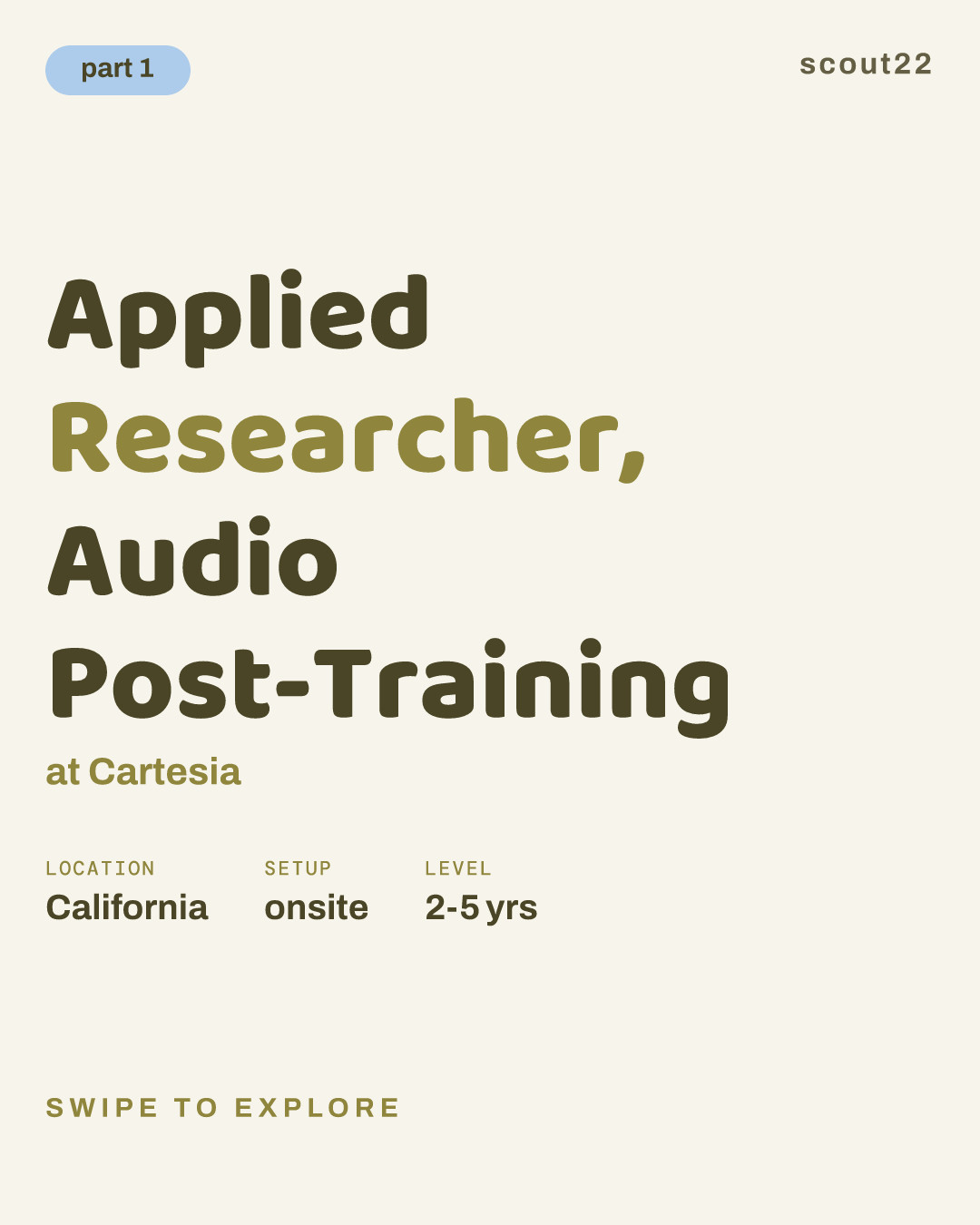 Applied Researcher, Audio Post-Training at Cartesia