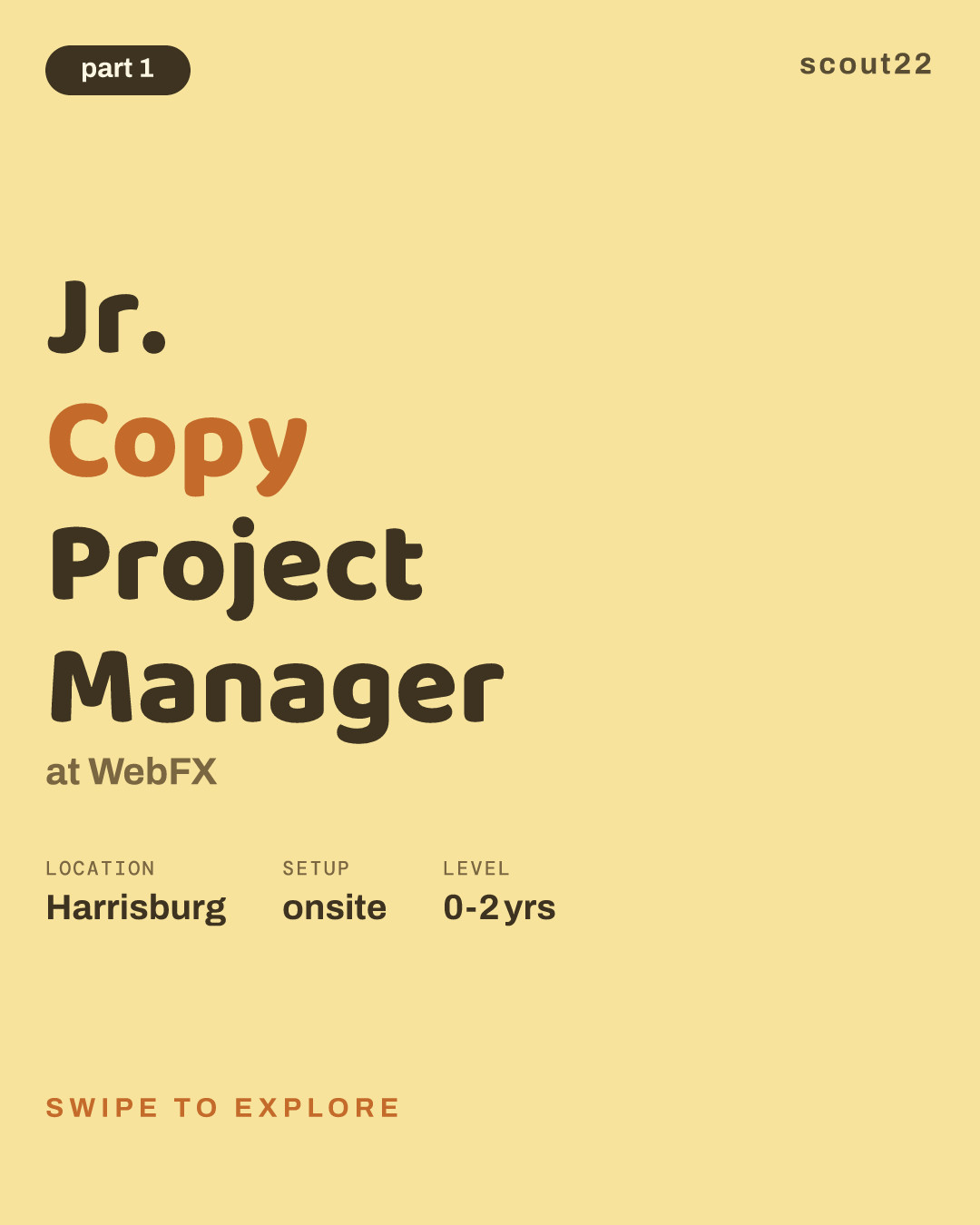 Jr. Copy Project Manager at WebFX