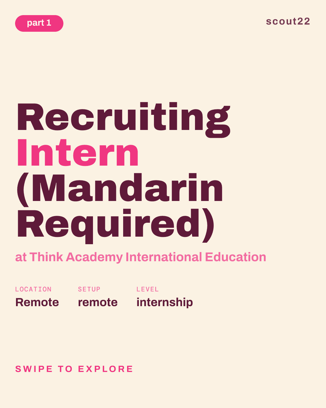 Recruiting Intern (Mandarin Required) at Think Academy International Education