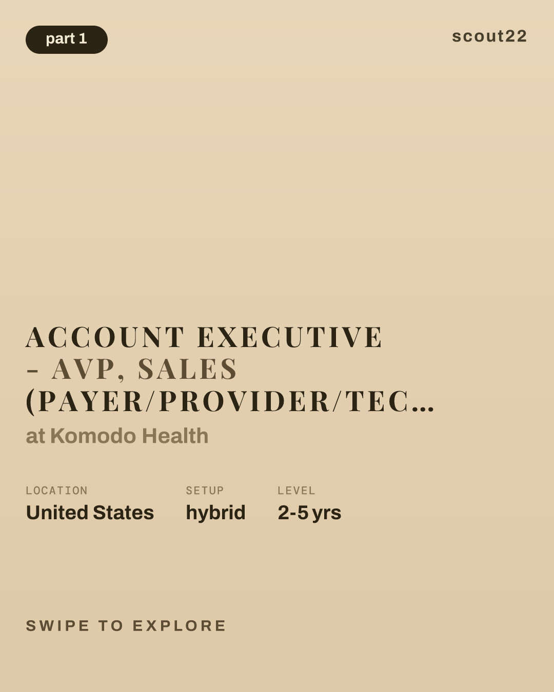 Account Executive - AVP, Sales (Payer/Provider/Tech Partnerships) at Komodo Health