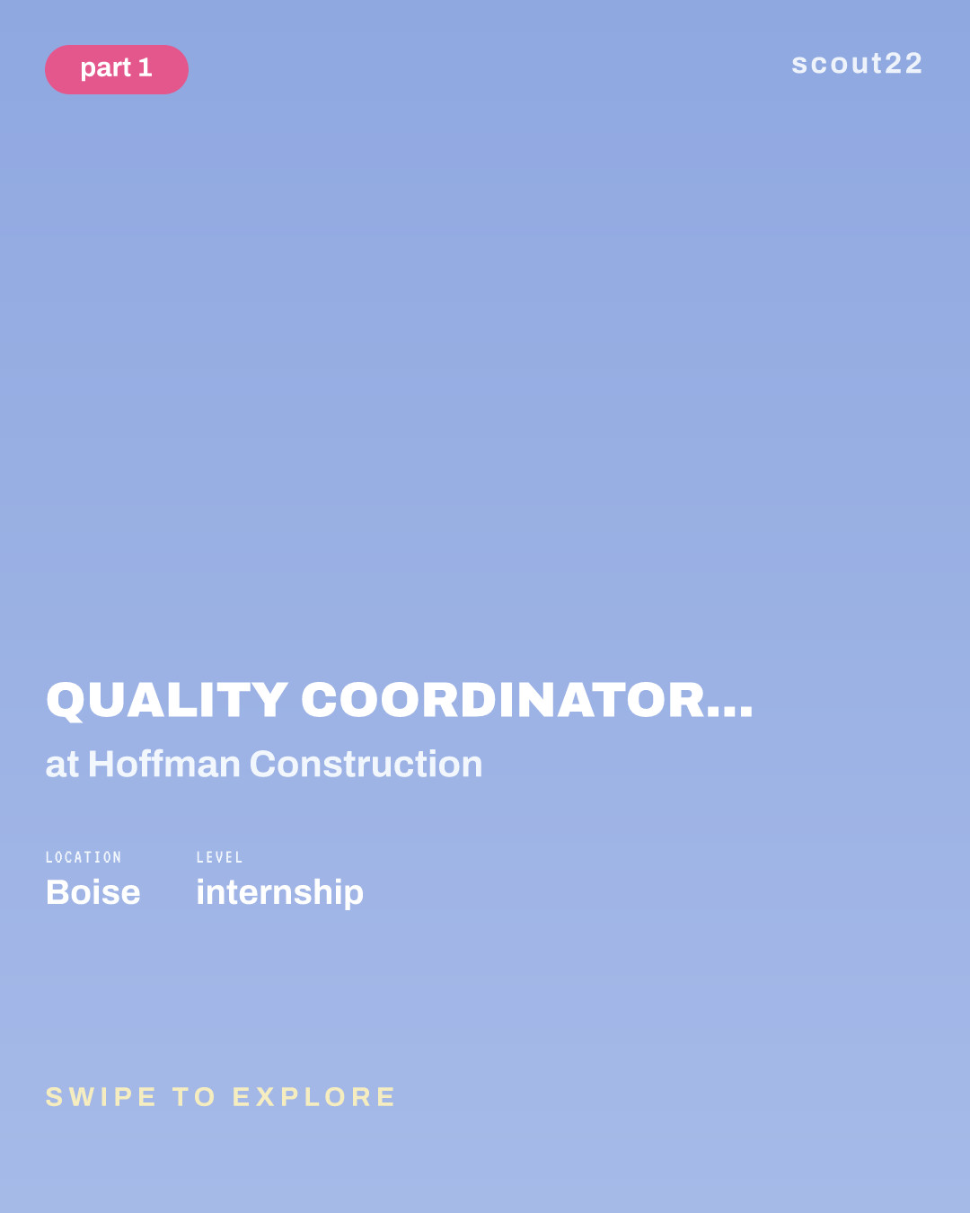 Quality Coordinator Intern Summer 2027, Idaho at Hoffman Construction