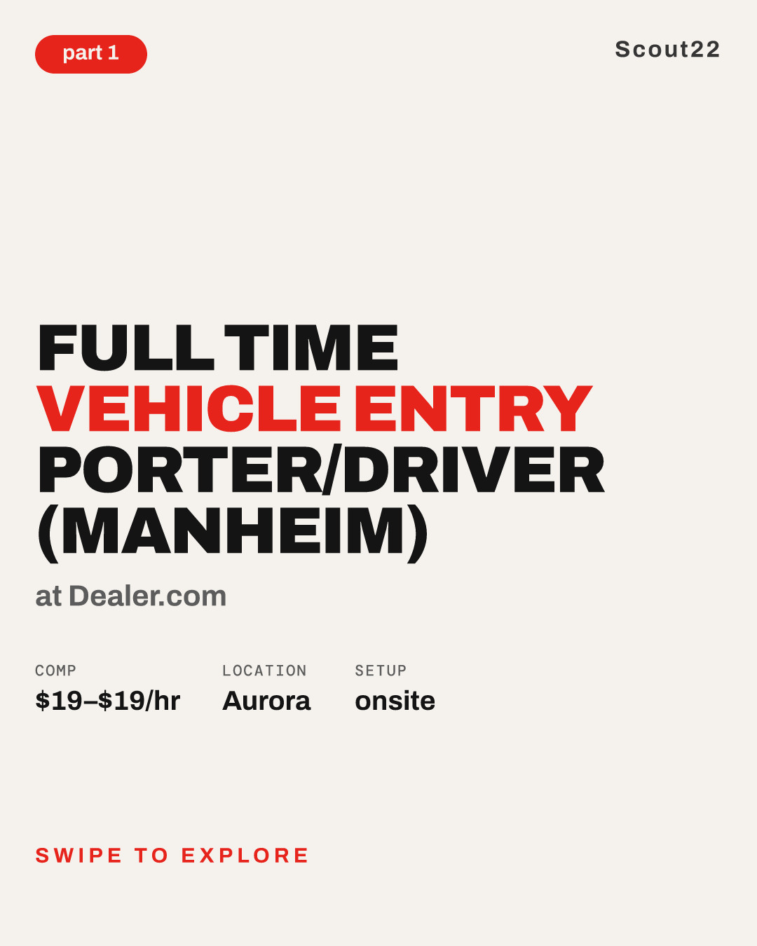 Full Time Vehicle Entry Porter/Driver (Manheim) at Dealer.com
