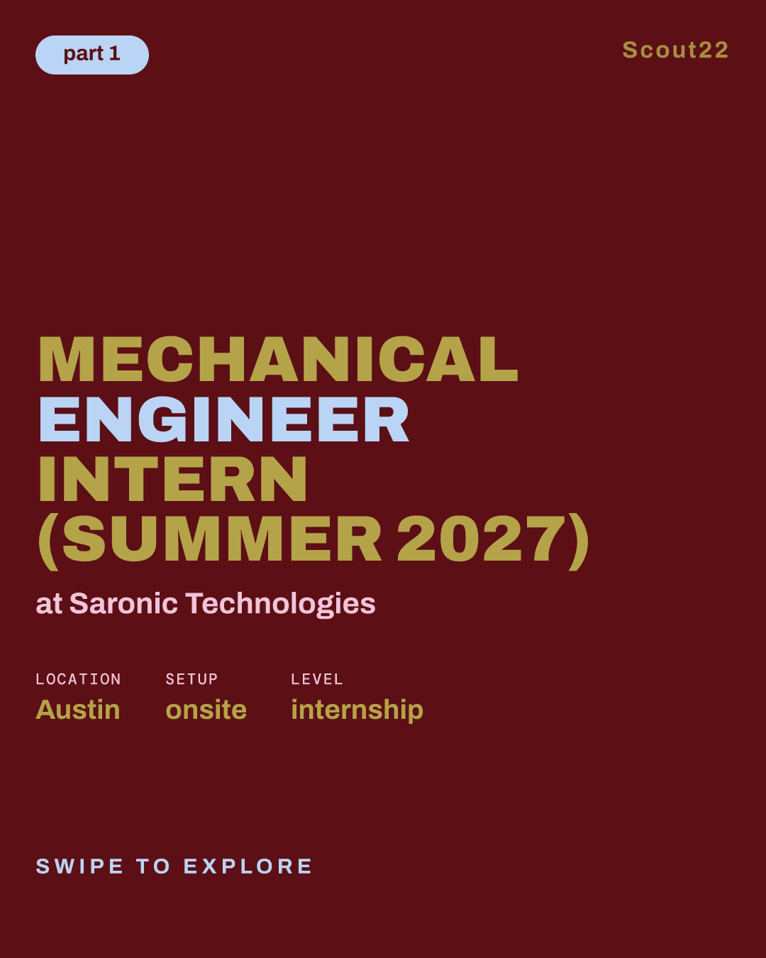 Mechanical Engineer Intern (Summer 2027) at Saronic Technologies