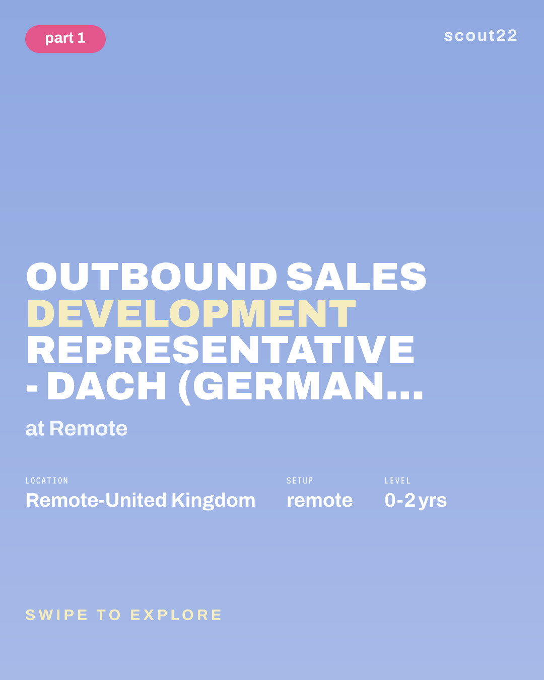 Outbound Sales Development Representative - DACH (German Speaking) at Remote