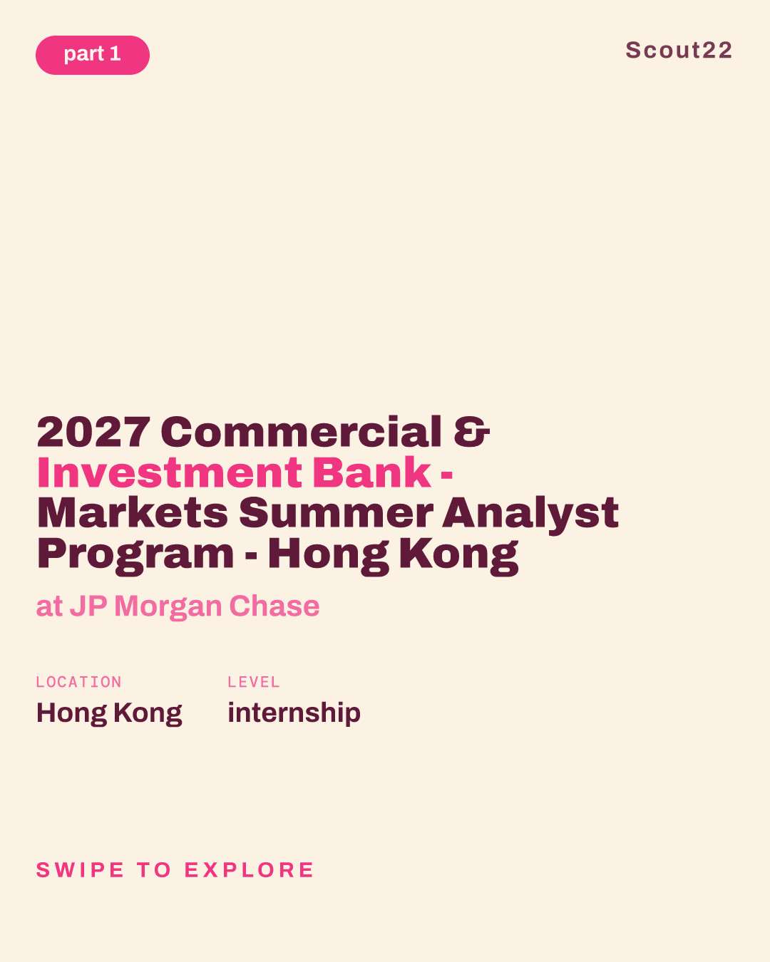 2027 Commercial & Investment Bank - Markets Summer Analyst Program - Hong Kong at JP Morgan Chase