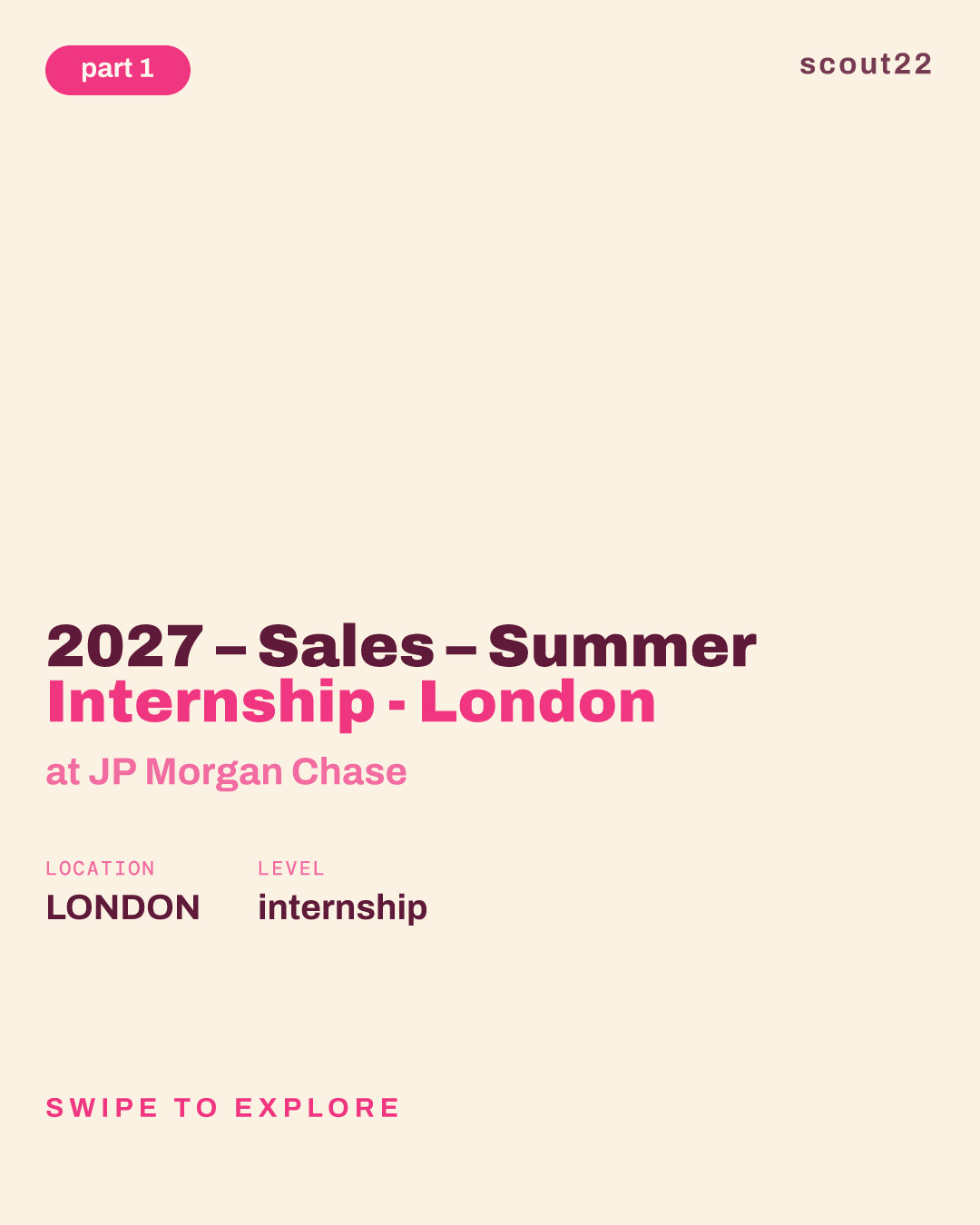 2027 – Sales – Summer Internship - London at JP Morgan Chase