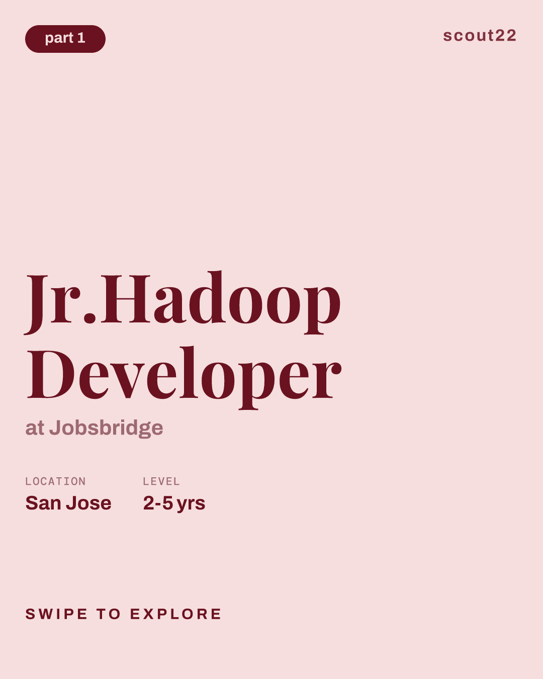 Jr.Hadoop Developer at Jobsbridge