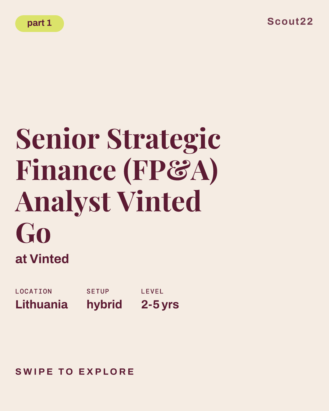 Senior Strategic Finance (FP&A) Analyst Vinted Go at Vinted
