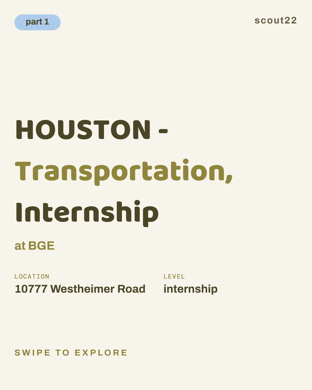 HOUSTON - Transportation, Internship at BGE