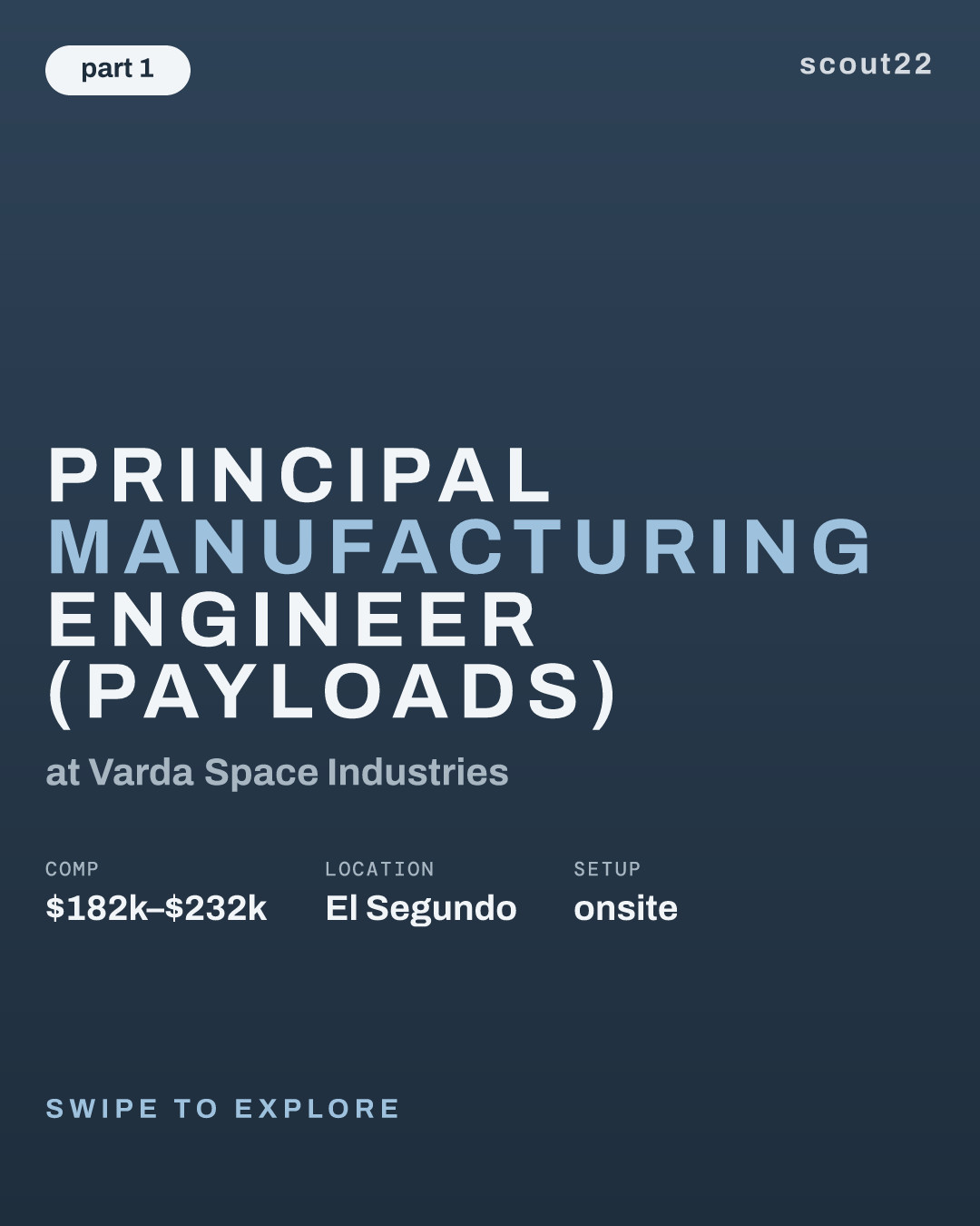 Principal Manufacturing Engineer (Payloads) at Varda Space Industries