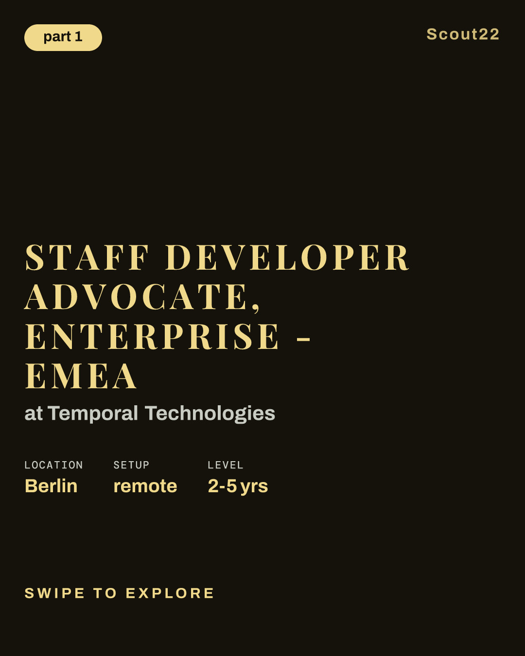 Staff Developer Advocate, Enterprise - EMEA at Temporal Technologies